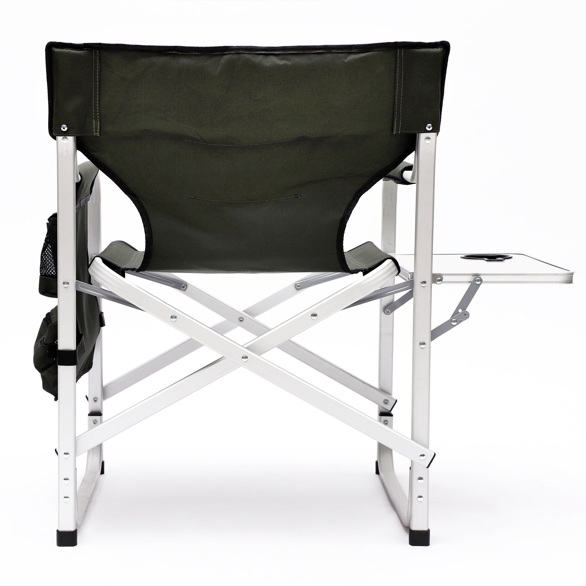 Padded Folding Outdoor Chair With Side Table And Storage Pockets, Lightweight Oversized Directors Chair For Indoor, Outdoor Camping, Picnics And Fishing