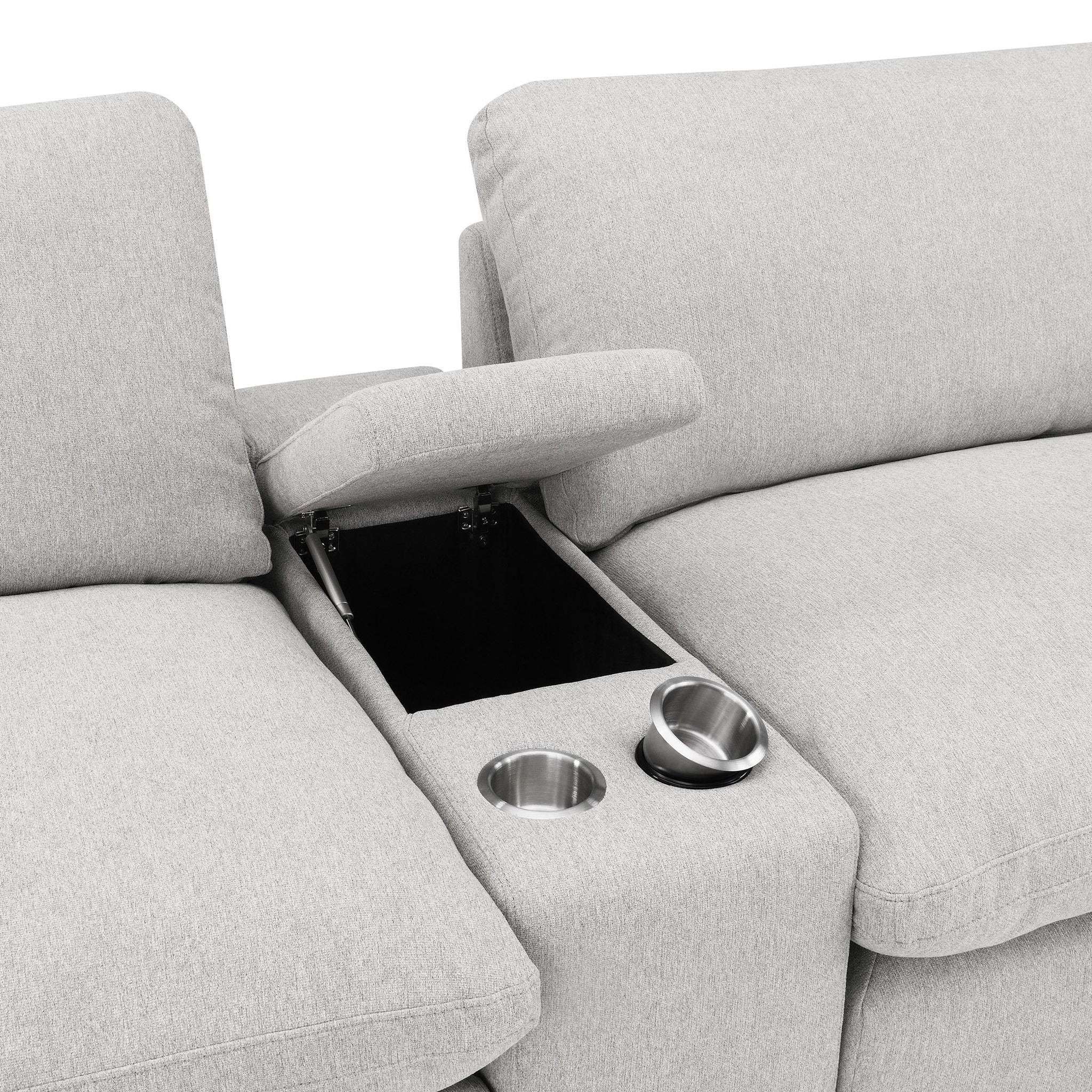 Collins Upholstered Modular Storage Console Grey