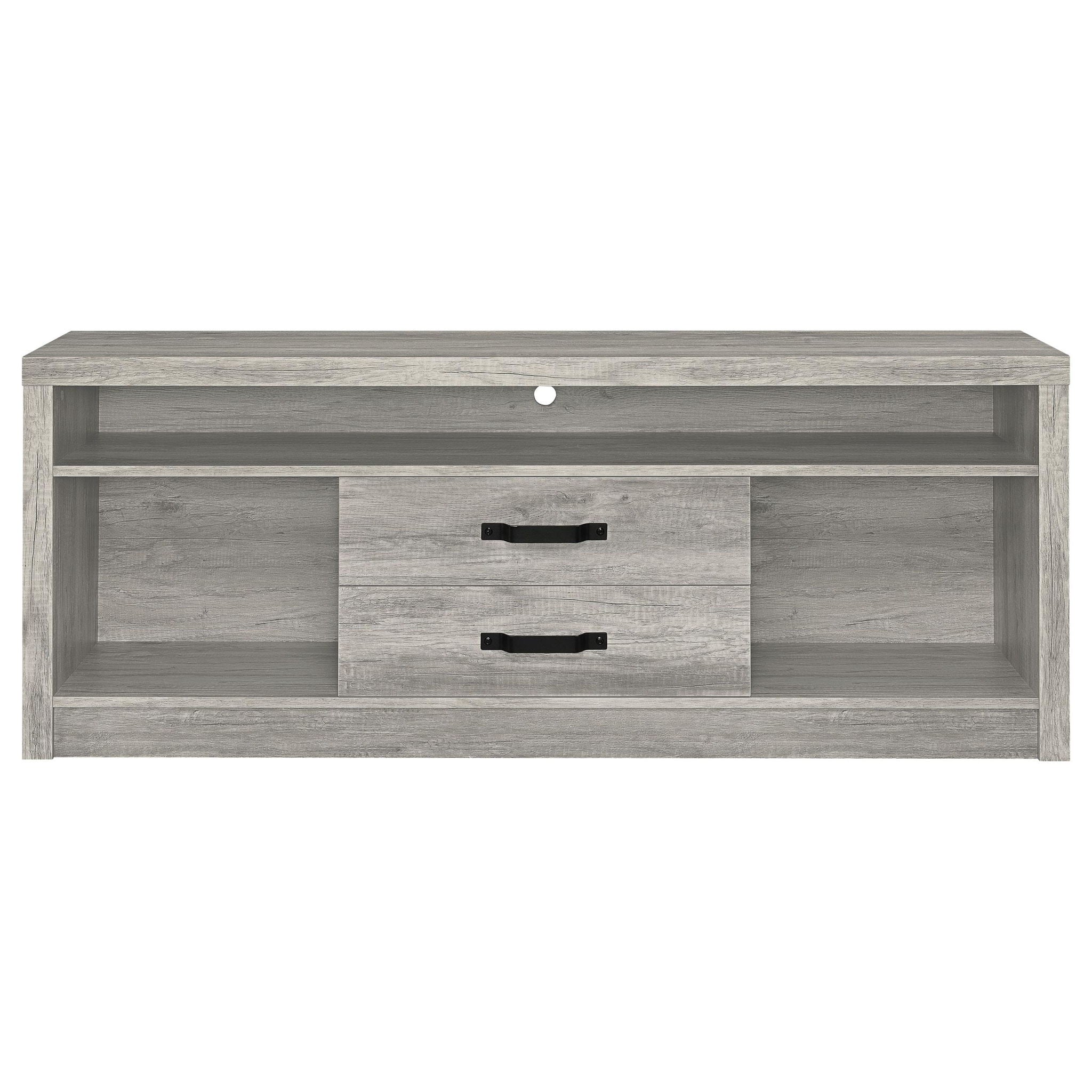 Burke 2-drawer Engineered Wood 59-inch TV Stand Grey Driftwood