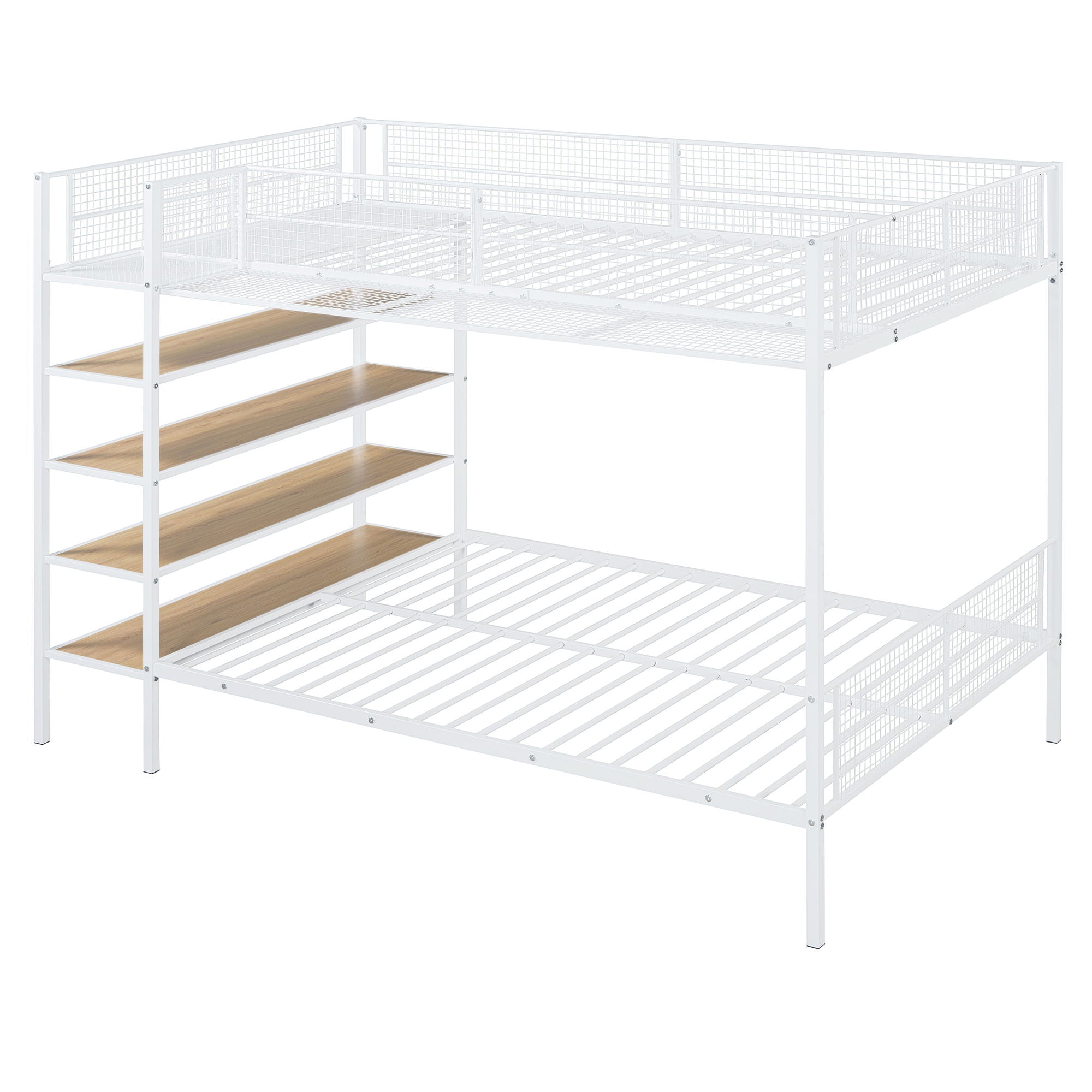 Bunk Bed With 5 Tier Shelves