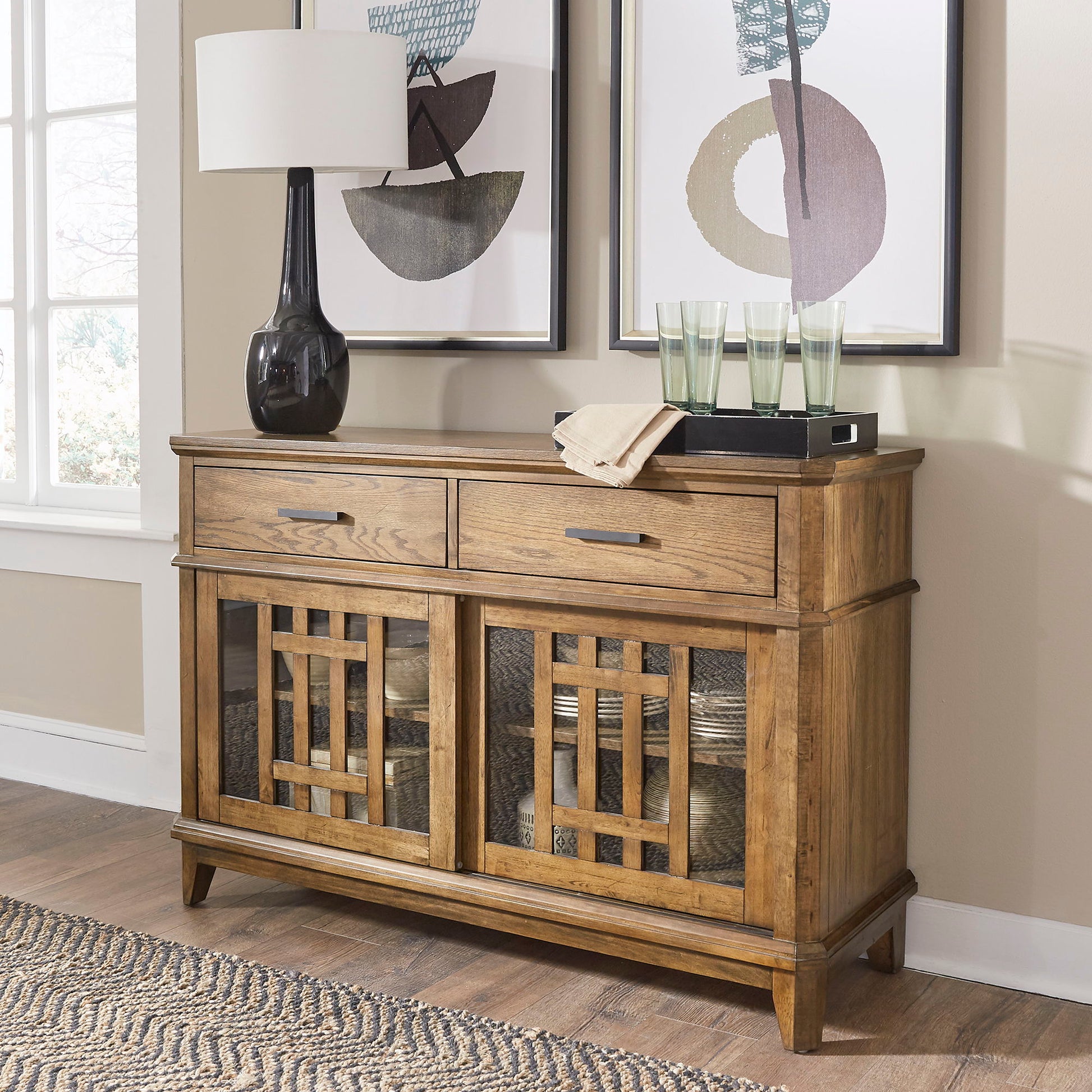 Liberty Furniture Santa Rosa - Server - Light Brown | Meri Furniture