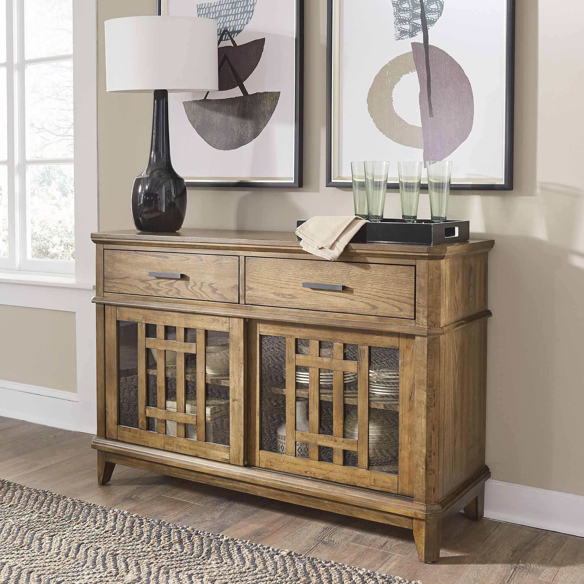 Liberty Furniture Santa Rosa - Server - Light Brown | Meri Furniture