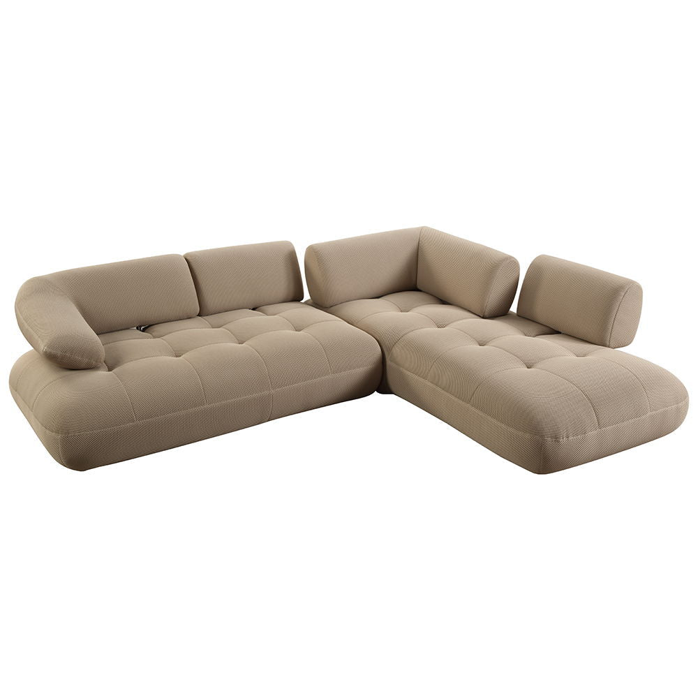ACME Carrick - Sectional Sofa With 6 Pillows - Beige | Meri Furniture