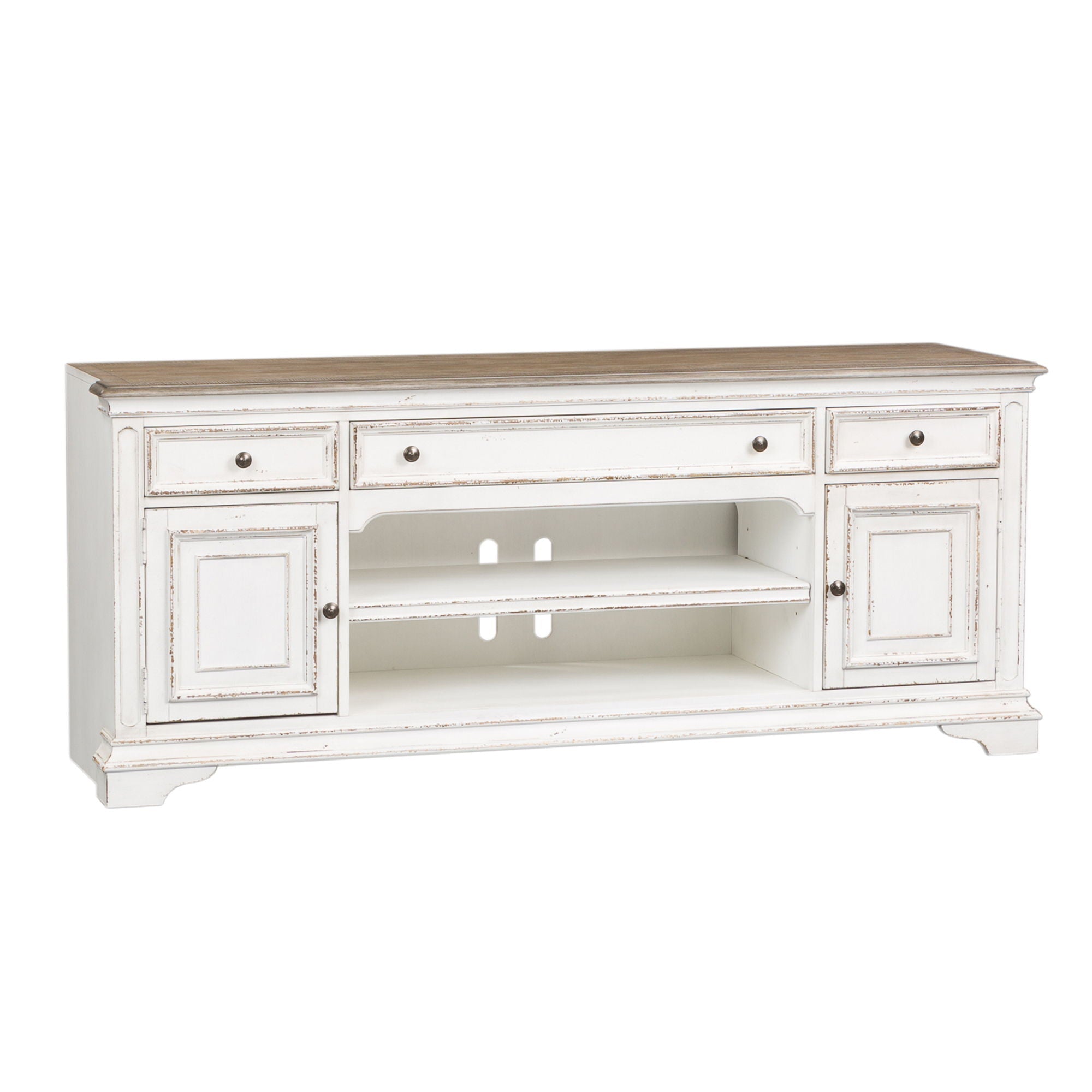 Liberty Furniture Magnolia Manor - Entertainment TV Stand - White | Meri Furniture