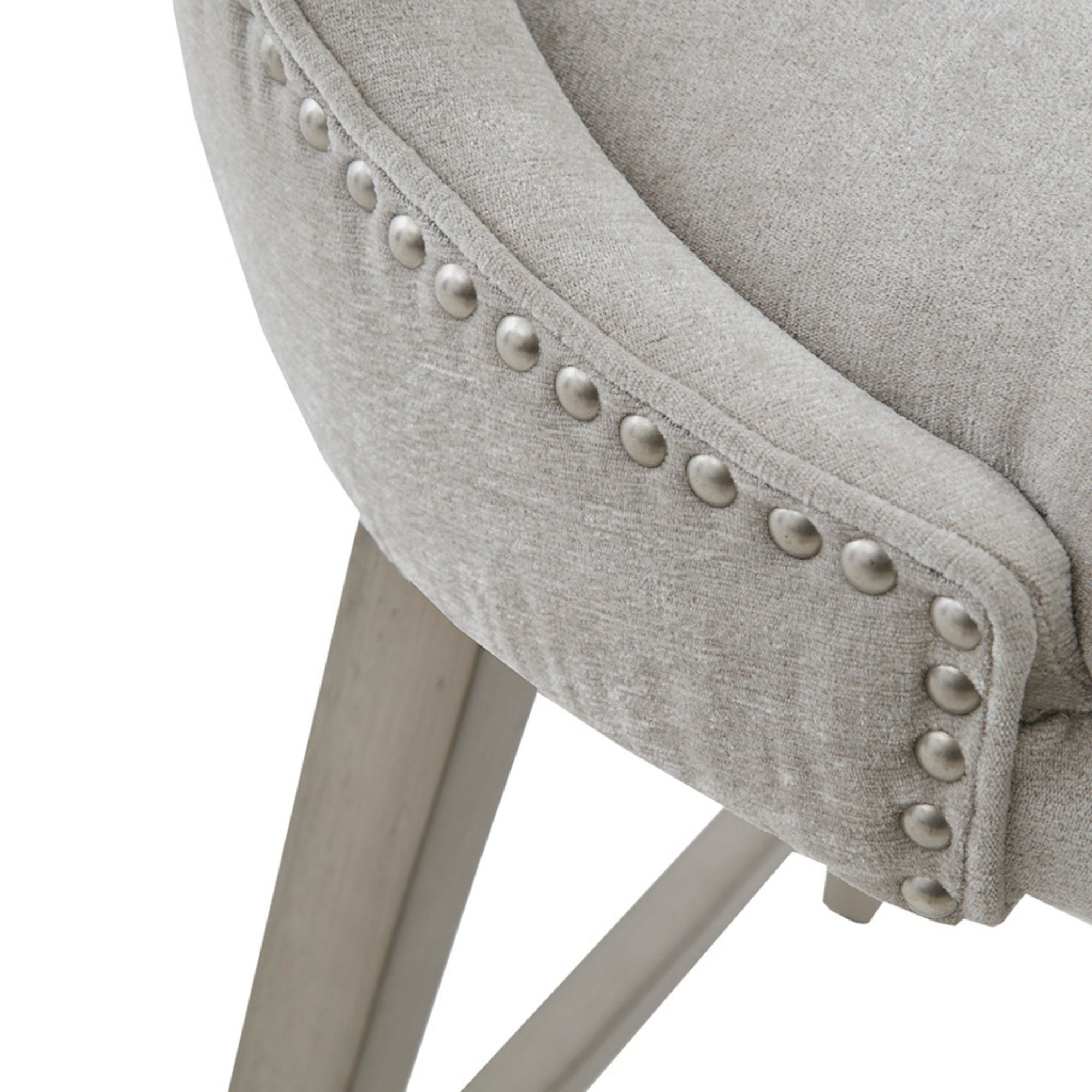 360 Degree Swivel Counter Stool With Silver Detailing