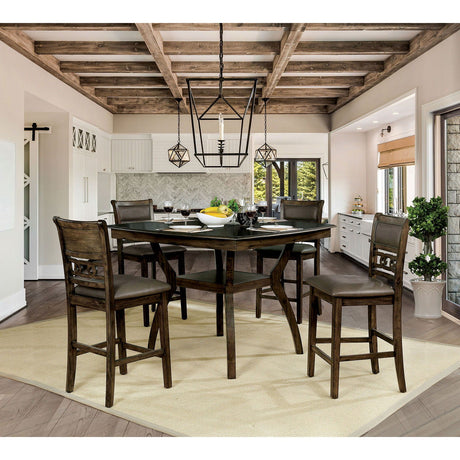 Furniture of America Flick - Counter Height Table - Rustic Oak | Meri Furniture