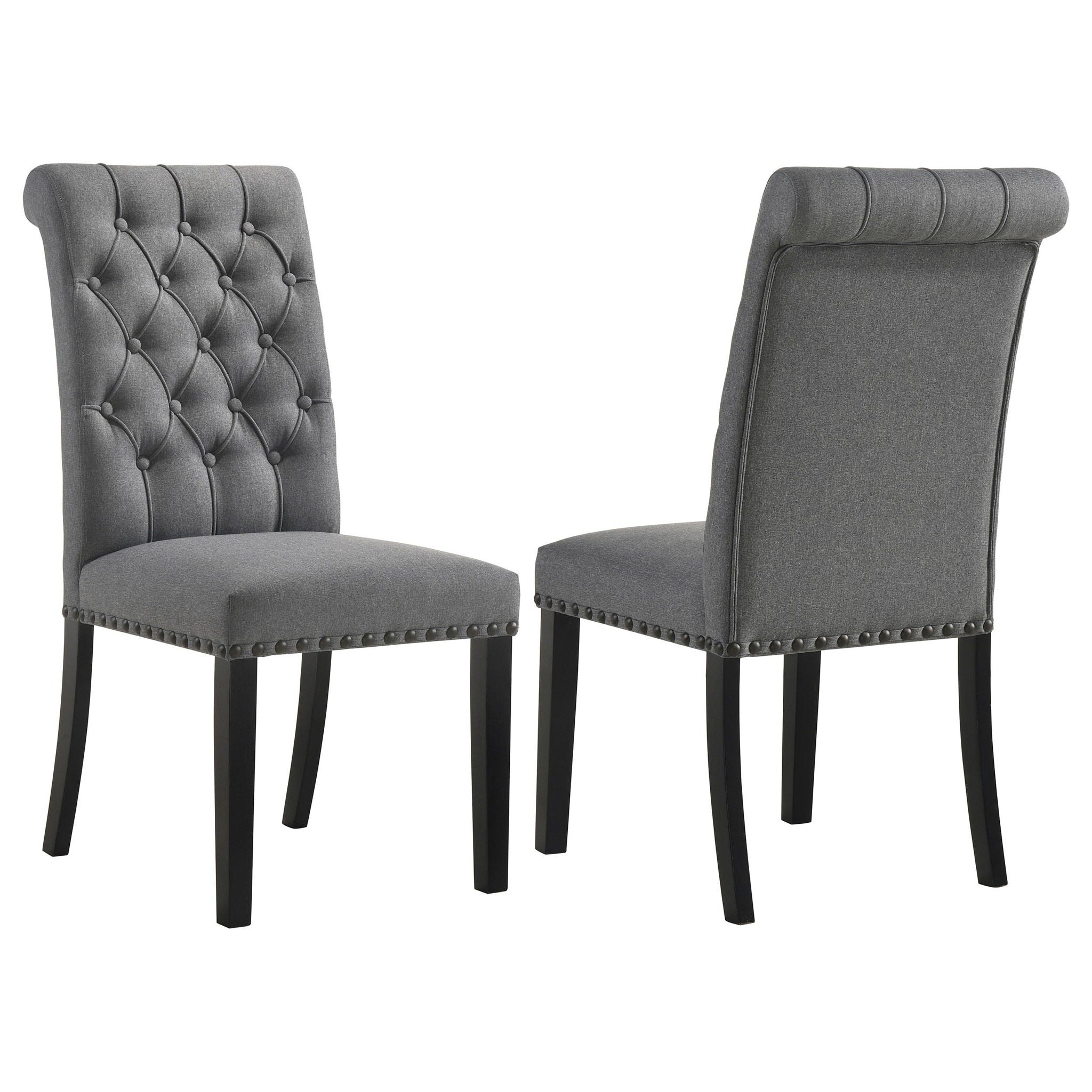 Alana Fabric Upholstered Dining Side Chair Grey (Set of 2)