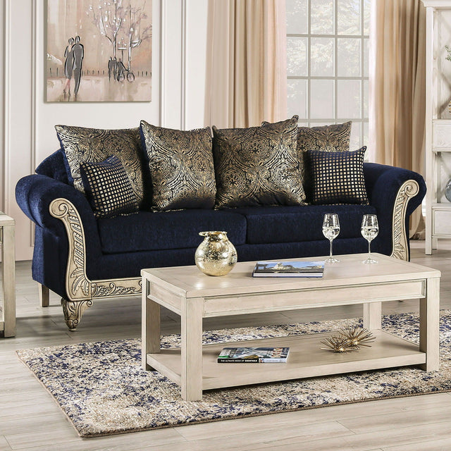 Furniture of America Marinella - Sofa - Royal Blue | Meri Furniture