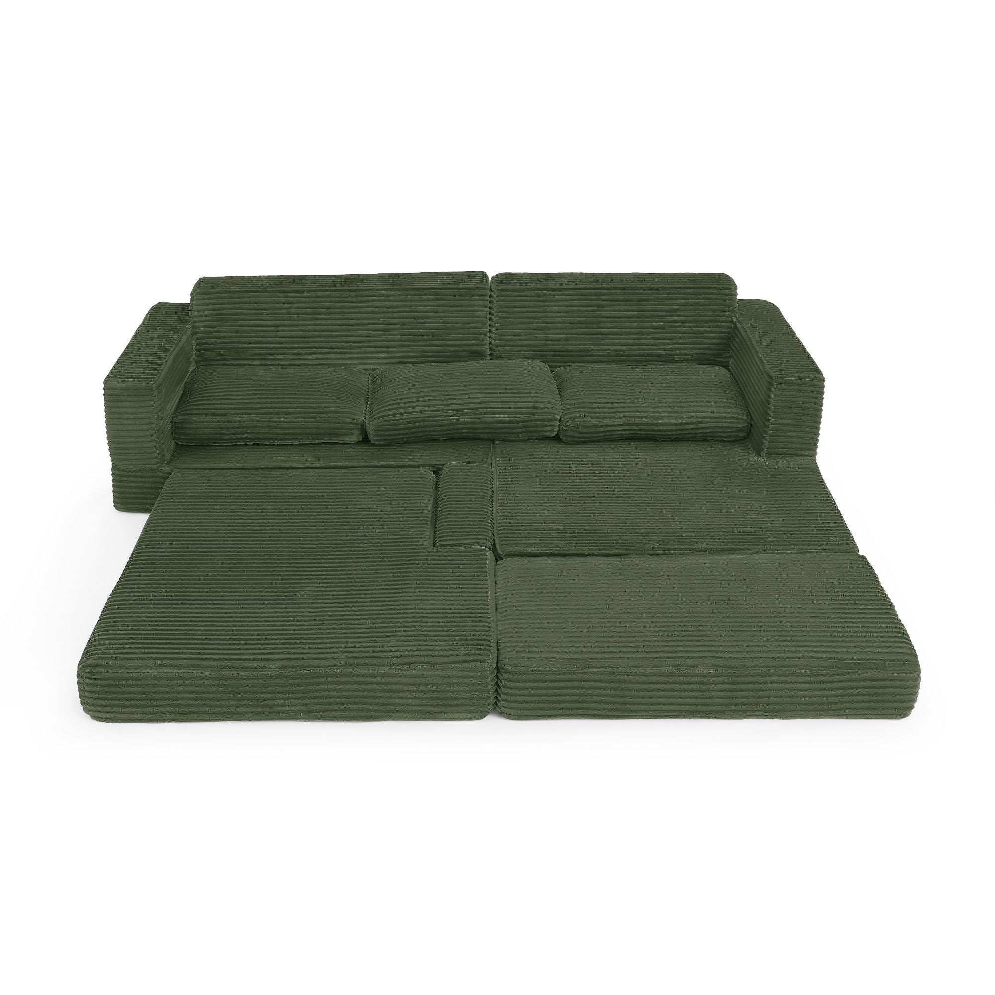 Modern Minimalist L Shape Modular Sectional Sofa, Corduroy Couch