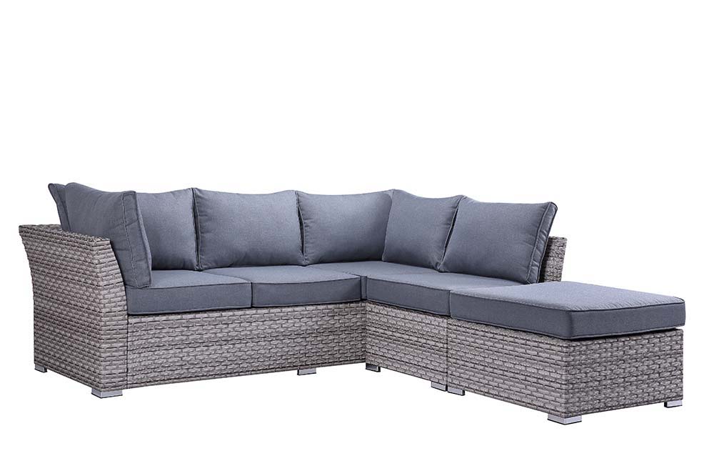 ACME Laurance - Patio Set - Gray Fabric & Gray Finish | Meri Furniture