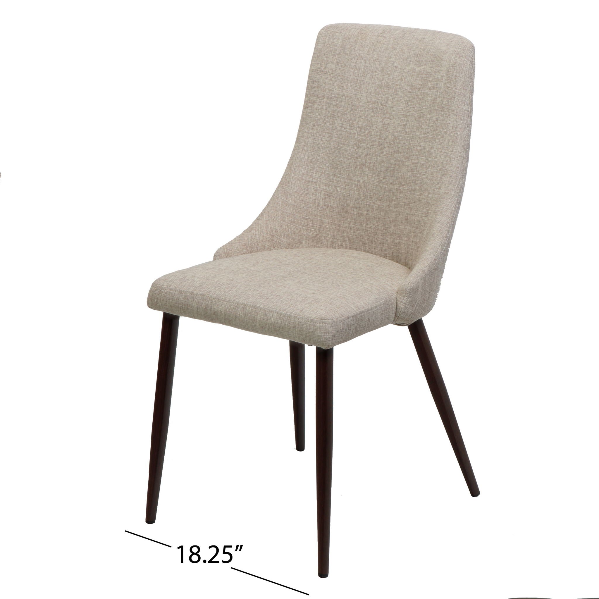 Mid Century Modern Fabric Armless Dining Chair