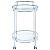 Chrissy - Round Glass Shelf Metal Bar Cart