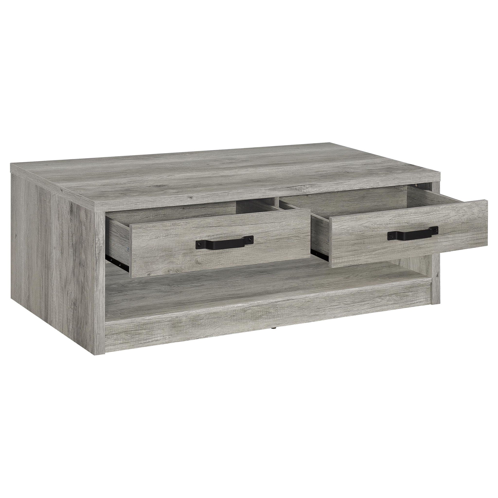 Nuberg - 2 Piece And End Table Set With Storage Drawers - Gray