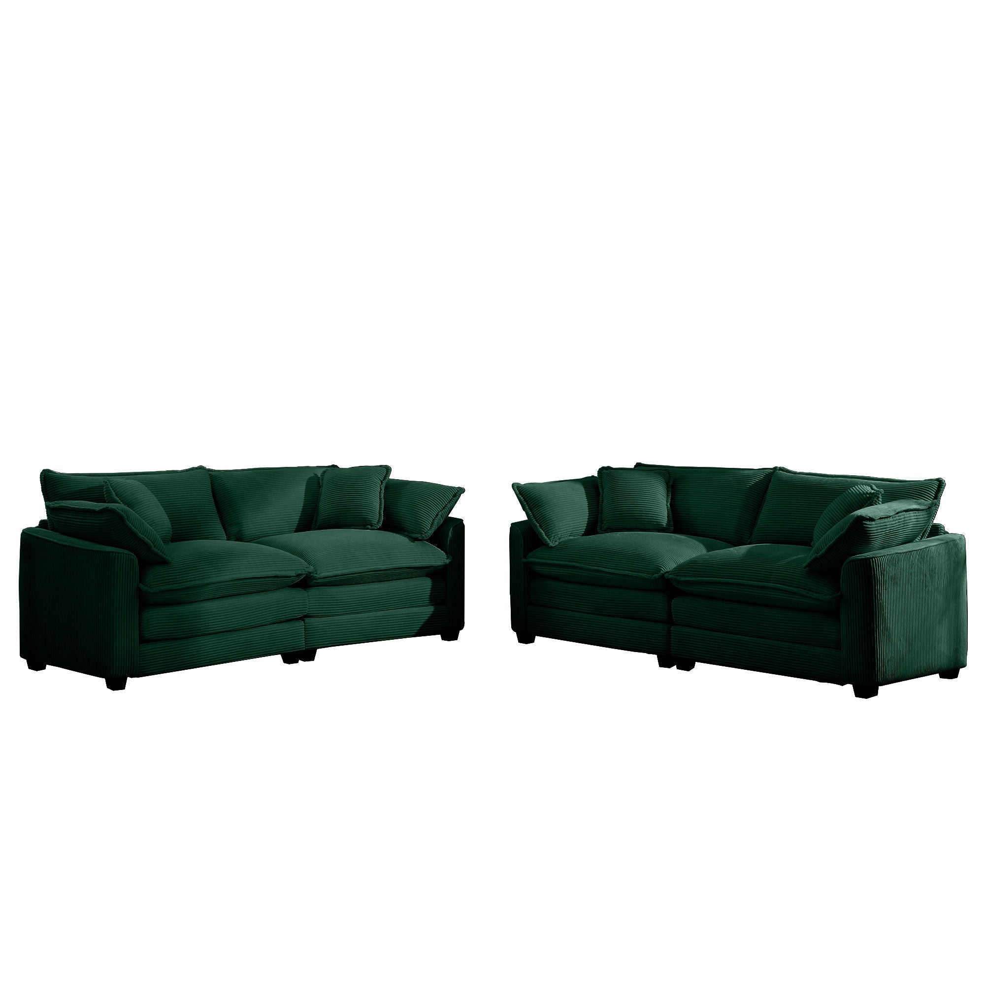 Elegant Corduroy Oversized Sectional Sofa Set With Deep Seats And Flexible Layout