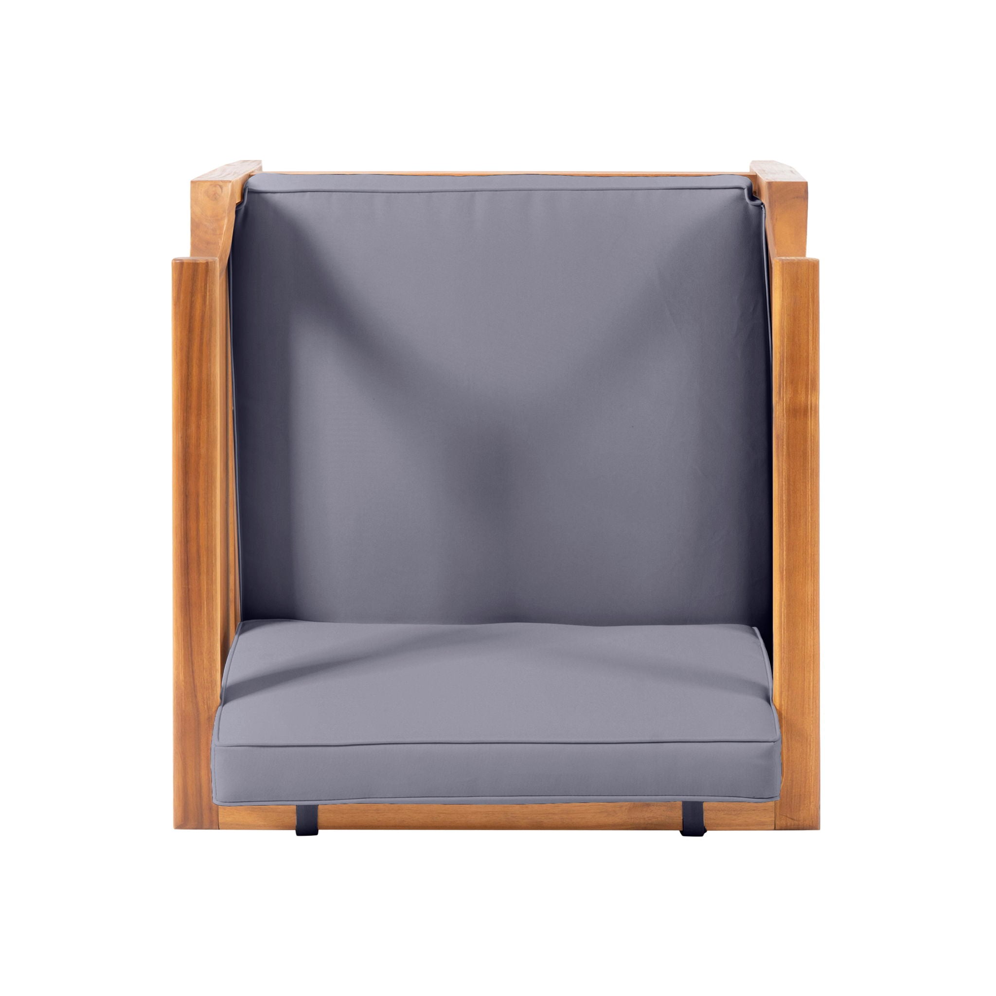 Outdoor Club Chair With Recessed Arms And Cushions