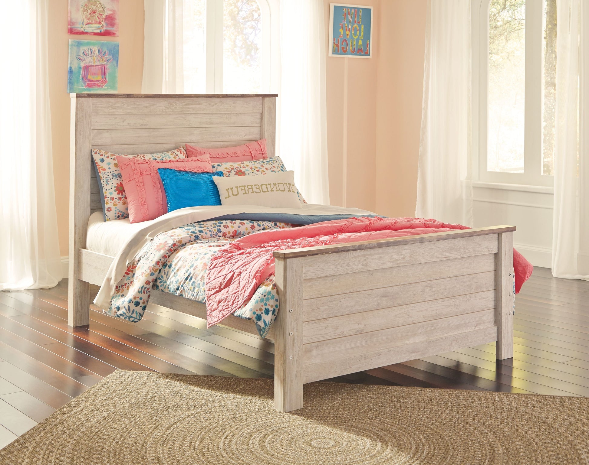 Signature Design by Ashley® Willowton - Panel Bed | Meri Furniture
