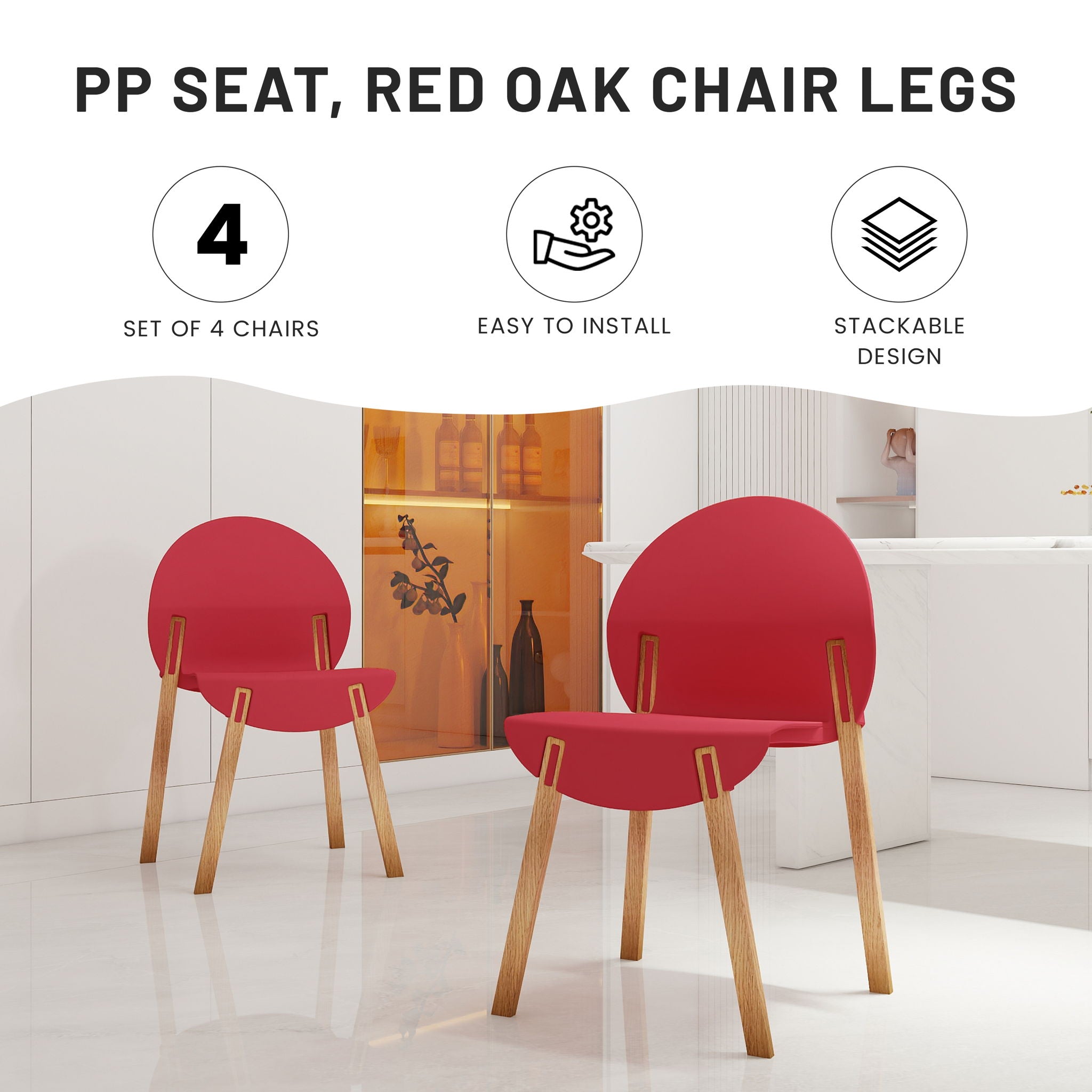 4 Piece Set Of Single Chairs With Long Table