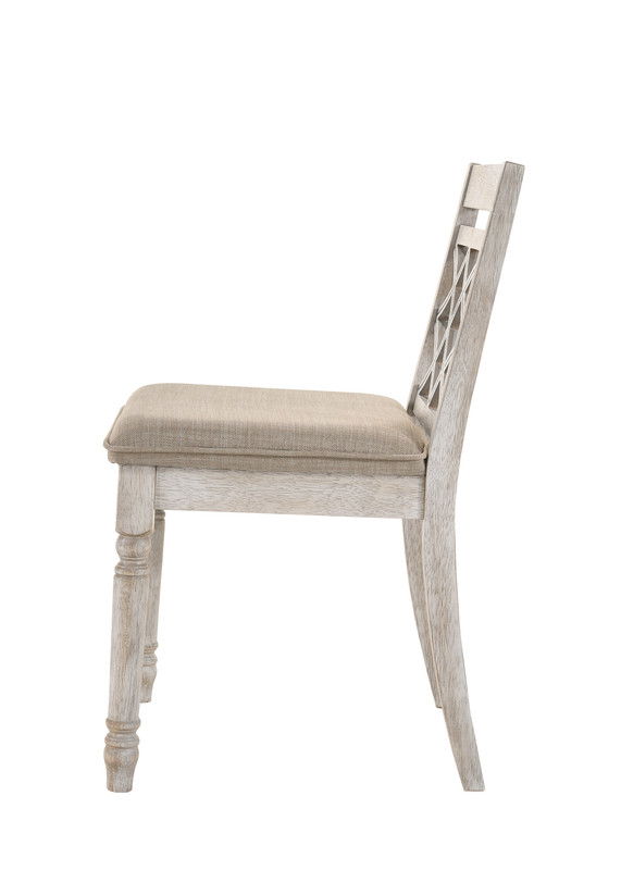 Havanna Set of 2 Off White 19"W Contemporary Fabric Chair with Cushion