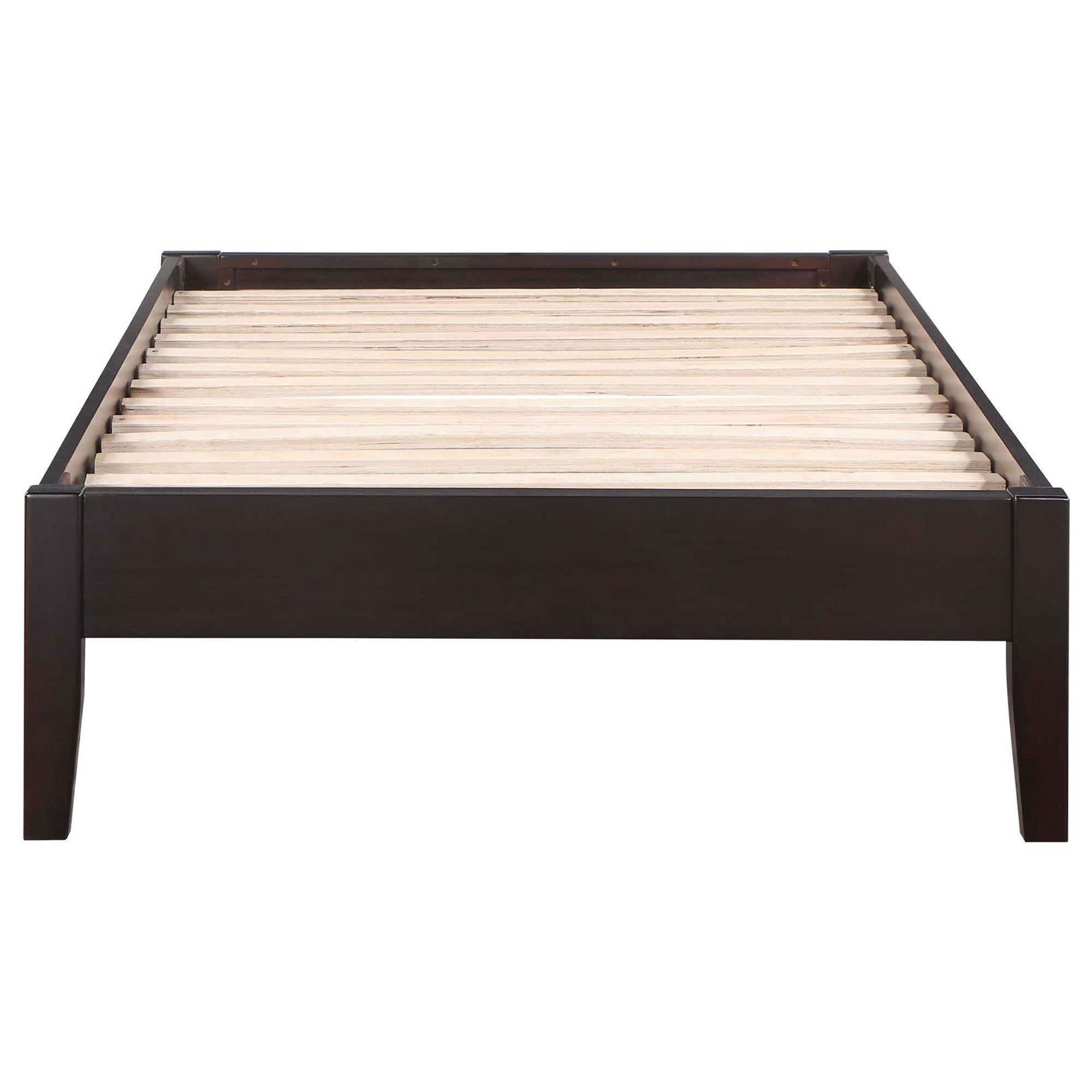 Queen Platform Bed With Tapered Legs - Brown