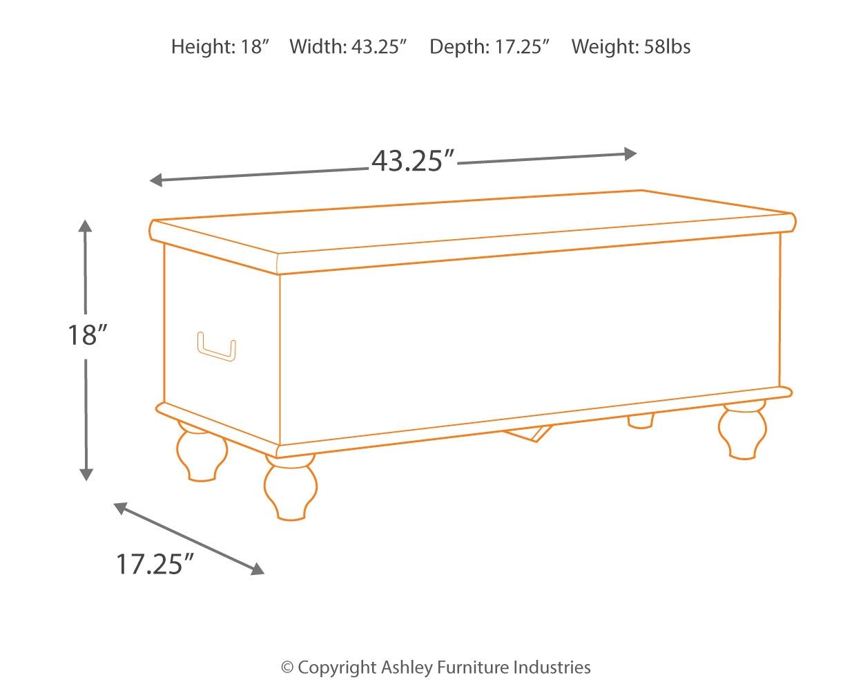 Ashley Furniture Fossil - Beige - Storage Bench | Meri Furniture