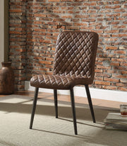 Millerton - Side Chair Set of 2) - Vintage Chocolate Top Grain Leather & Antique Black