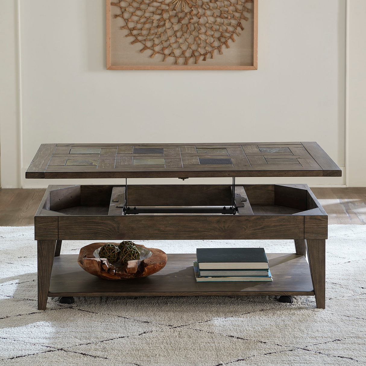 Liberty Furniture Arrowcreek - Lift Top Cocktail Table - Dark Brown | Meri Furniture