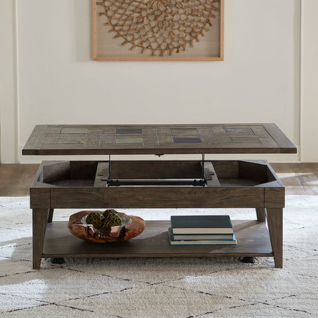 Liberty Furniture Arrowcreek - Lift Top Cocktail Table - Dark Brown | Meri Furniture