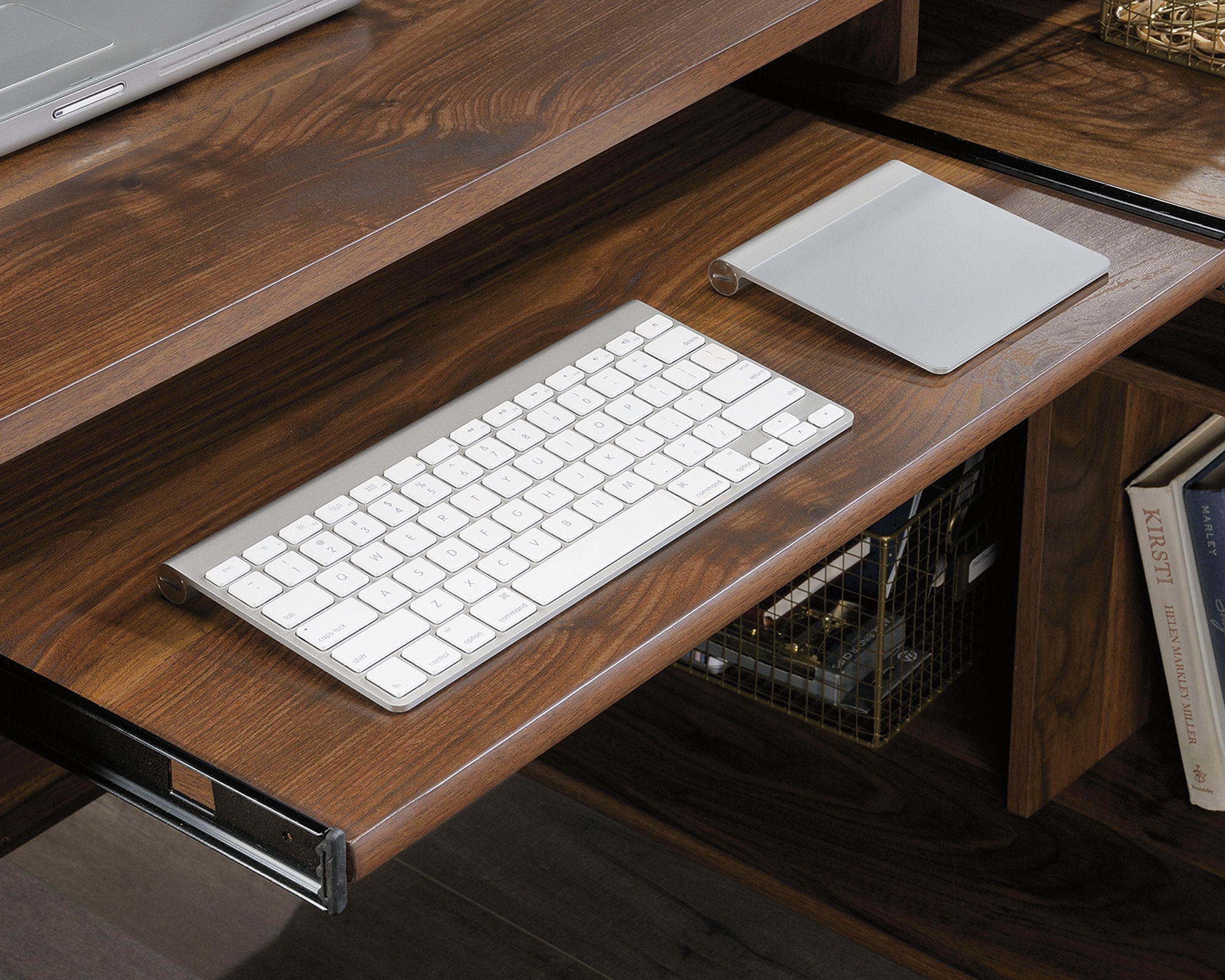 L-Shaped Desk in Grand Walnut