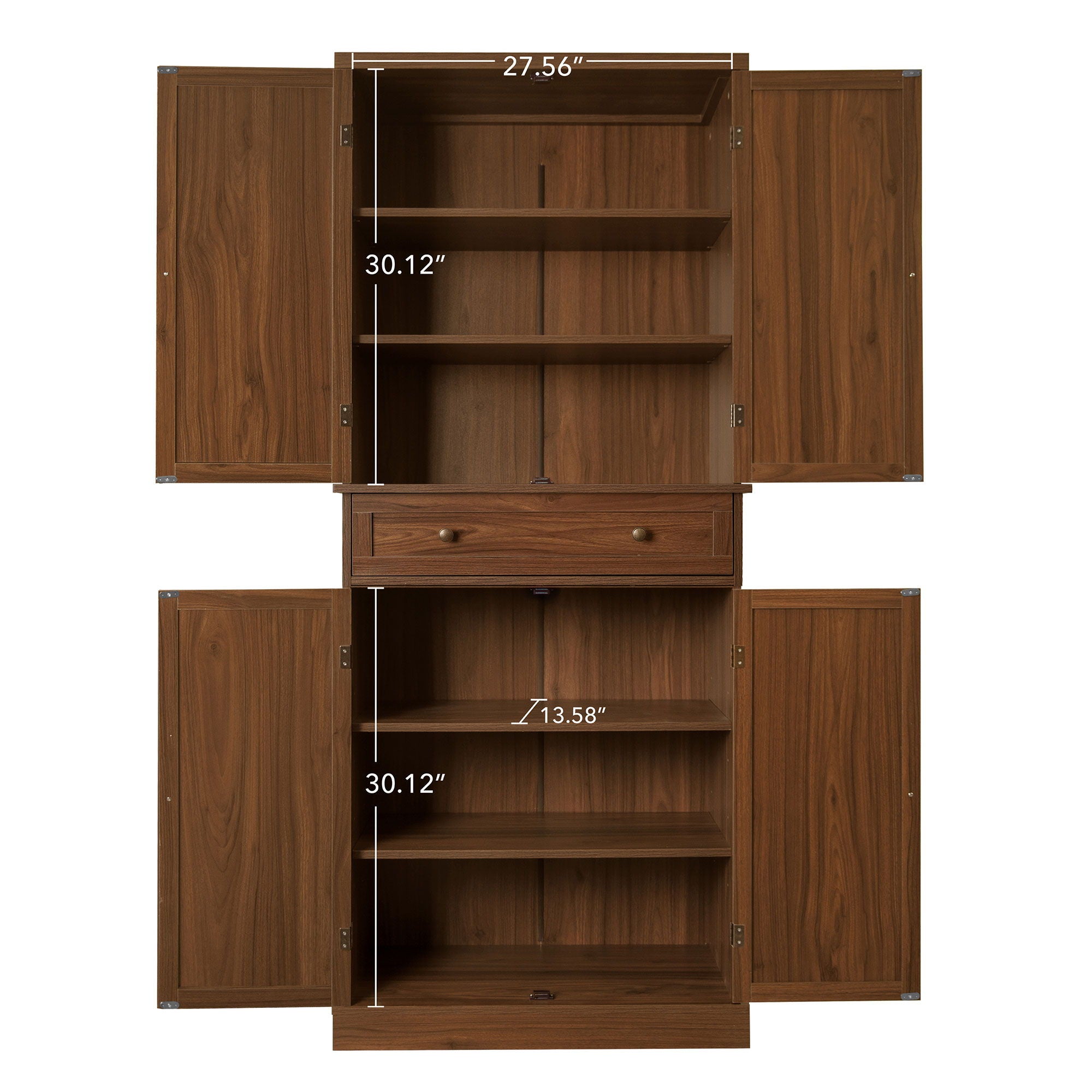 4 Door Storage Cabinet With 1 Drawer, With 4 Adjustable Inner Shelves