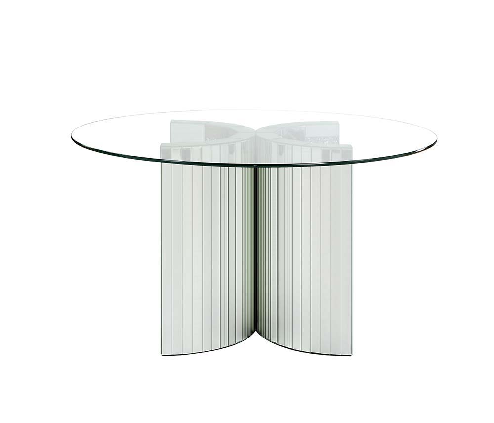 ACME Noralie - Dining Table - Mirrored - 30" | Meri Furniture