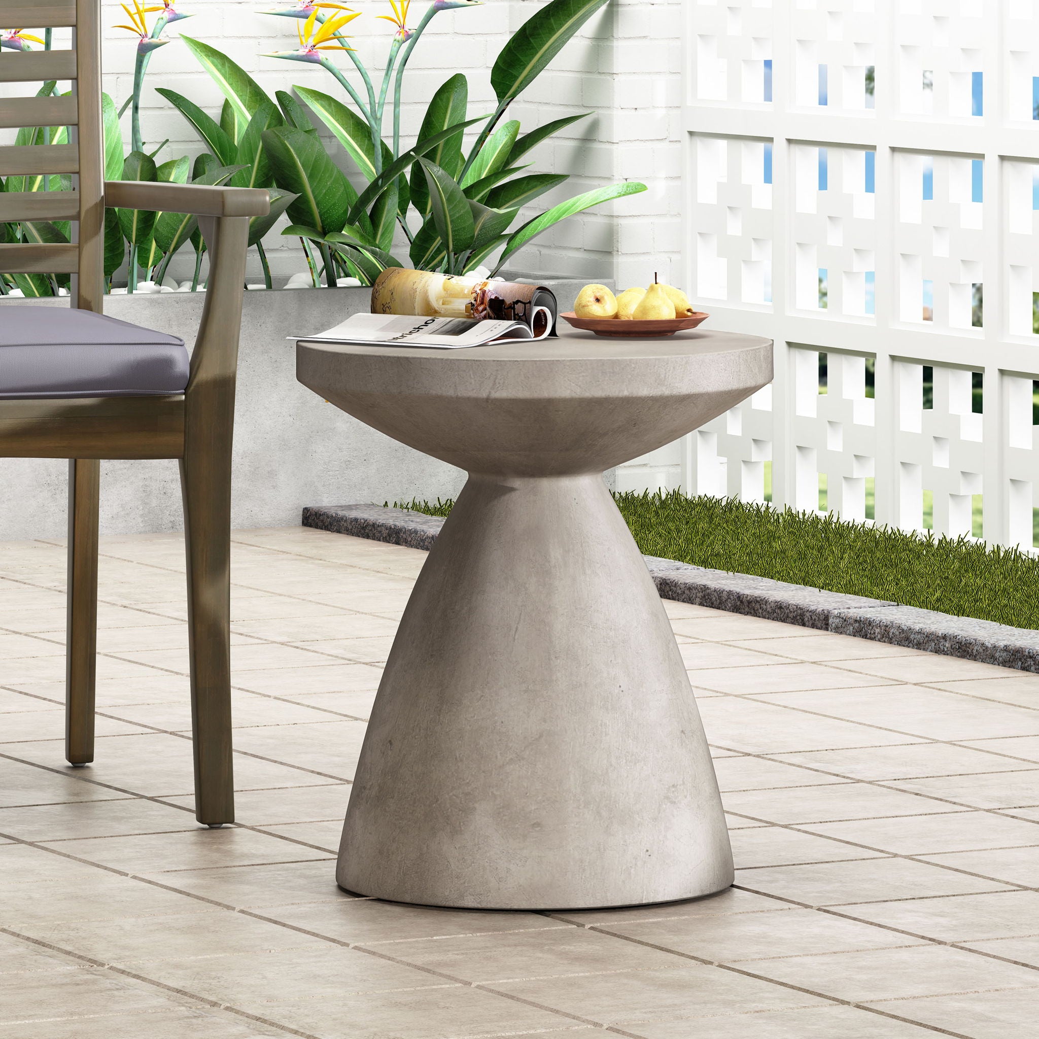 Outdoor / Indoor Lightweight Concrete Side Table