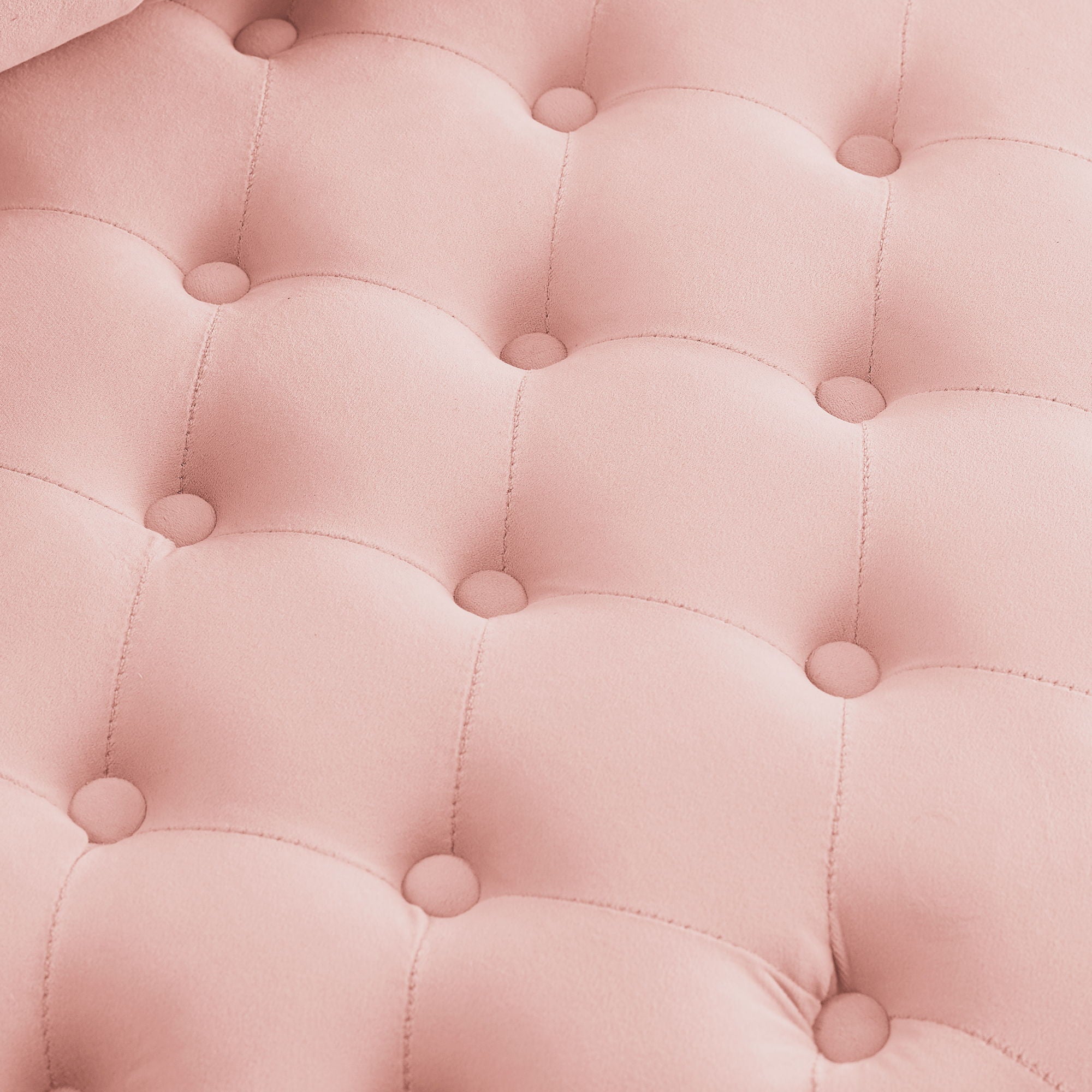 Modern Upholstered Swivel Chair With Button Tufted Design And Movable Wheels