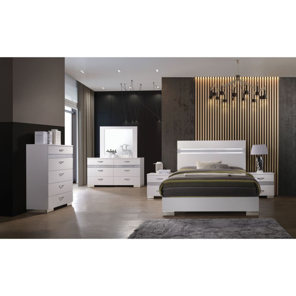 ACME Naima II - Dresser - White High Gloss | Meri Furniture