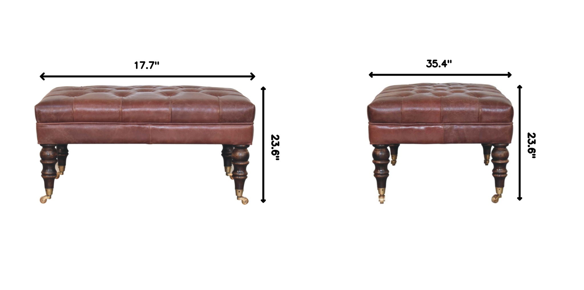 Buffalo - Leather Ottoman With Castor Legs
