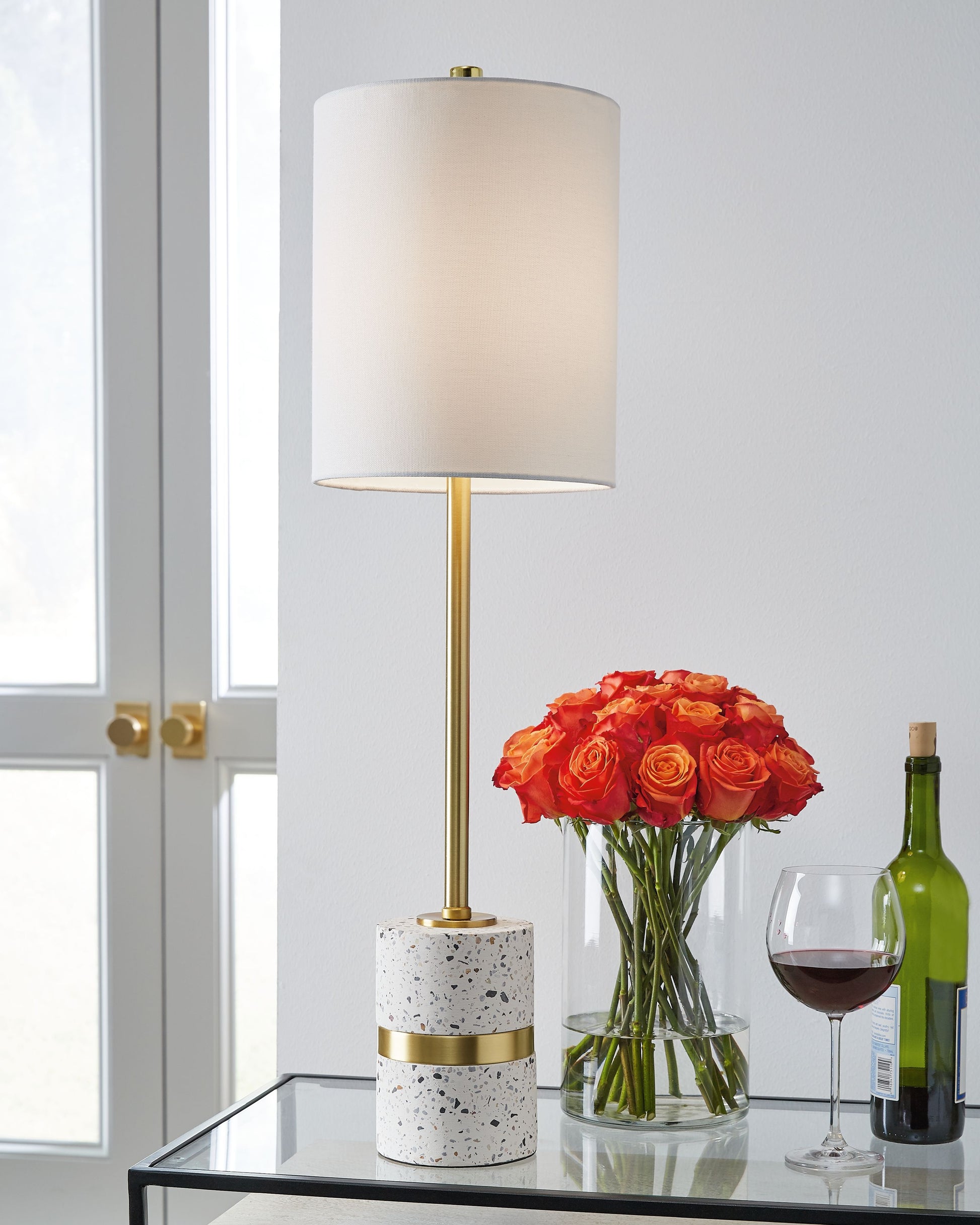 Signature Design by Ashley® Maywick - White - Metal Table Lamp | Meri Furniture