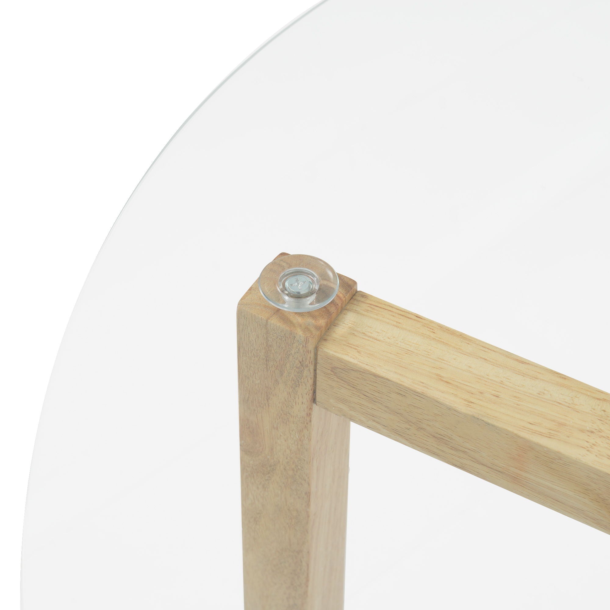 Round Glass Coffee Table Modern Cocktail Table