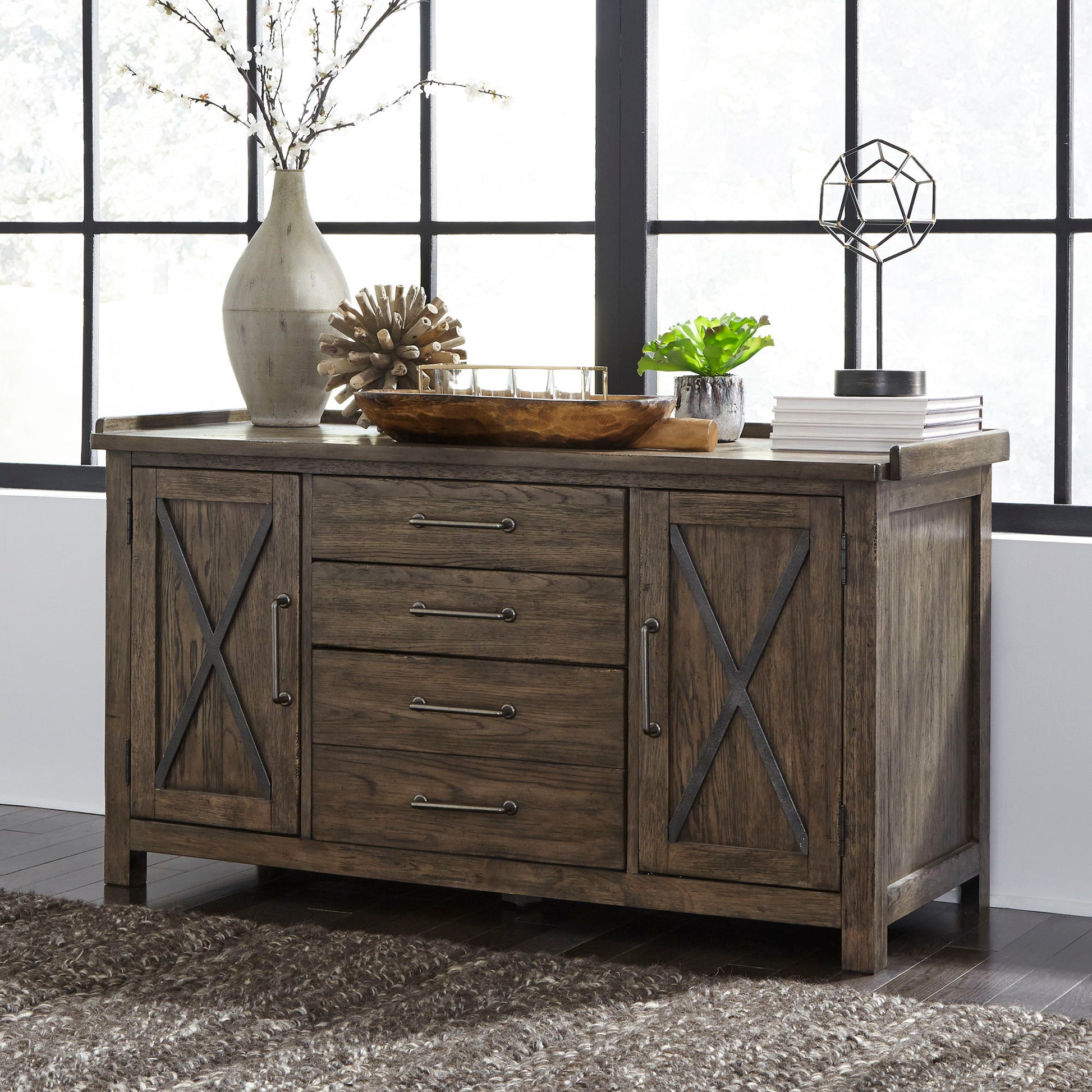 Liberty Furniture Sonoma Road - Small Credenza - Light Brown | Meri Furniture