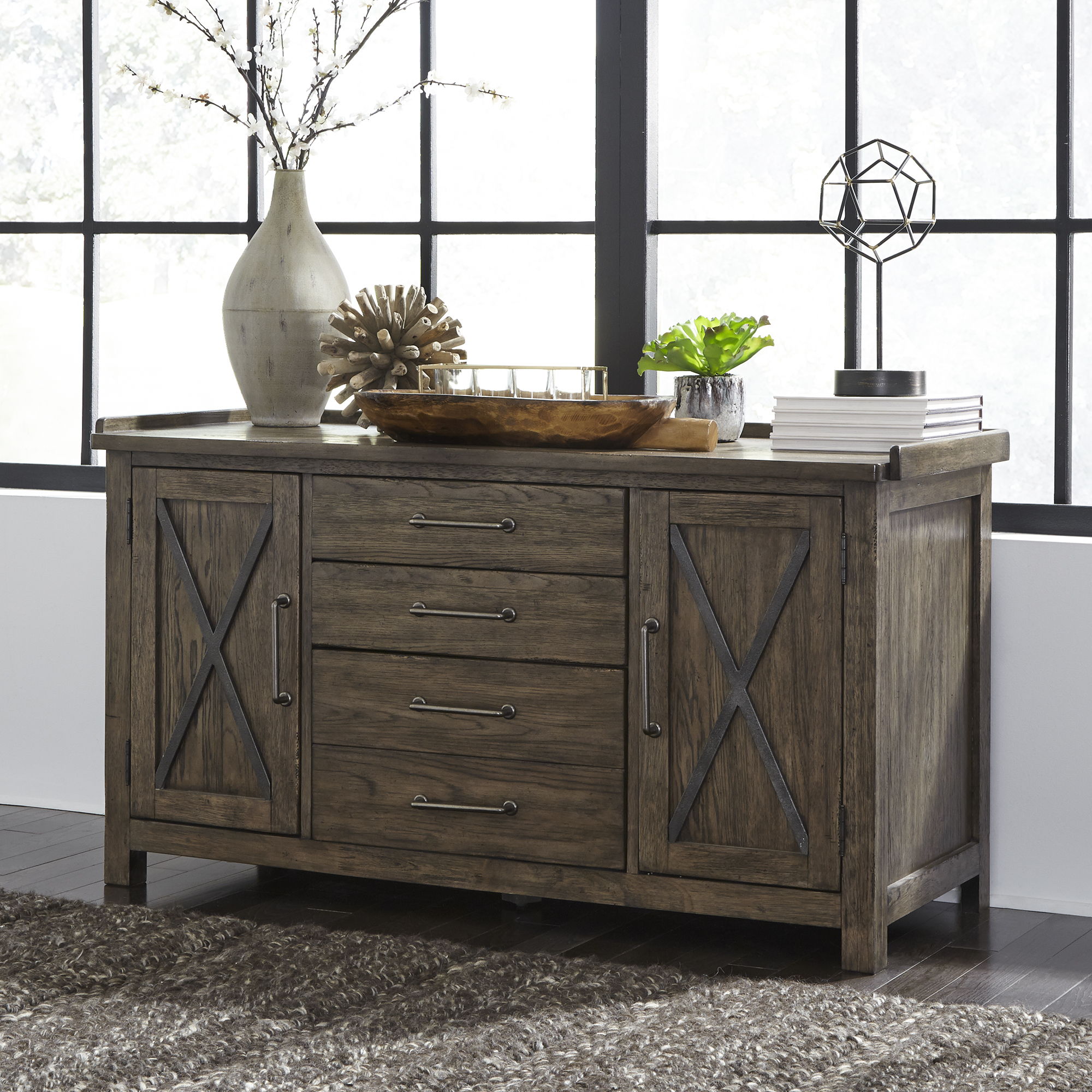 Liberty Furniture Sonoma Road - Small Credenza - Light Brown | Meri Furniture