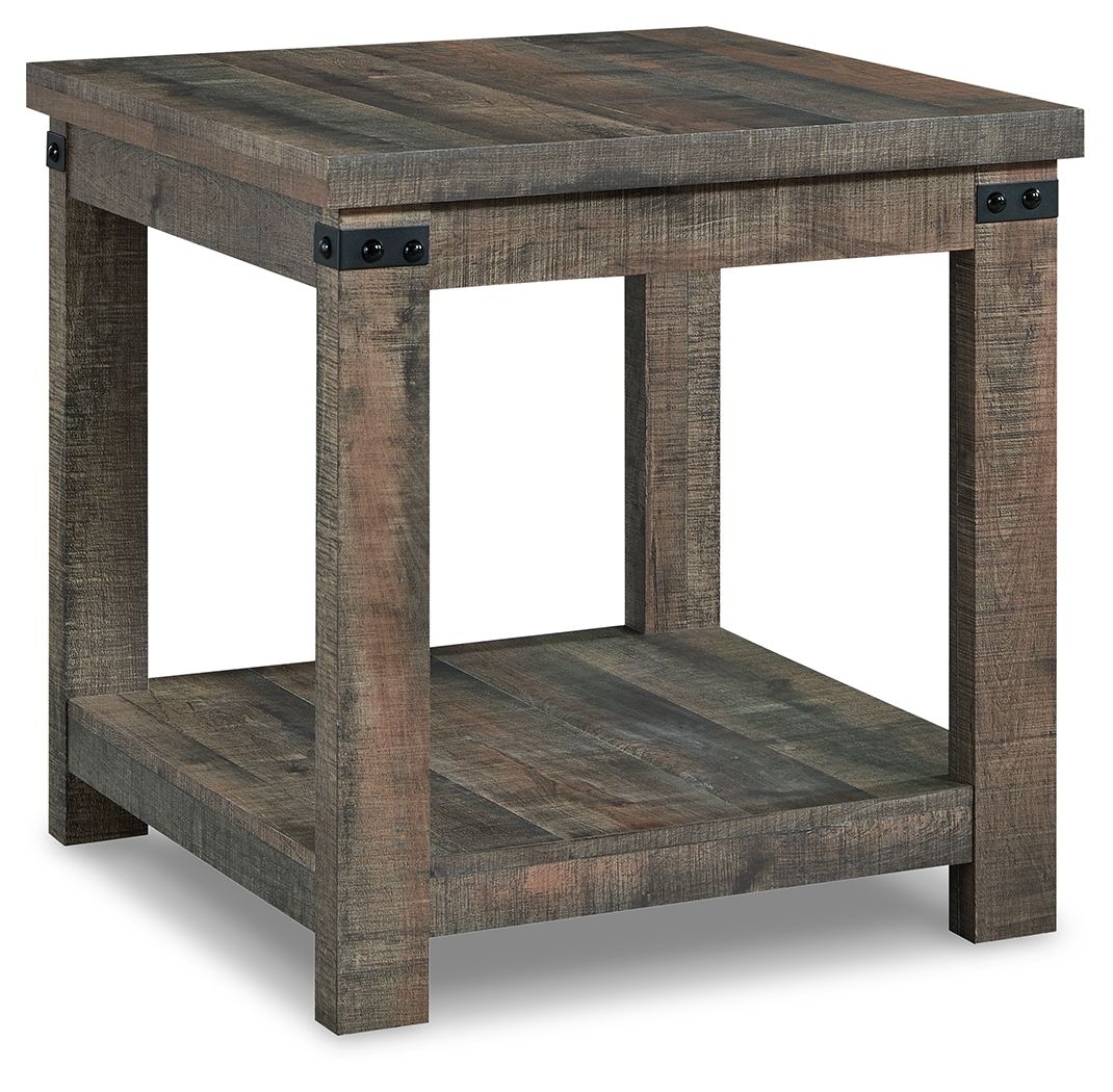 Signature Design by Ashley® Hollum - Rustic Brown - Square End Table | Meri Furniture