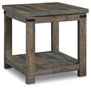 Signature Design by Ashley® Hollum - Rustic Brown - Square End Table | Meri Furniture