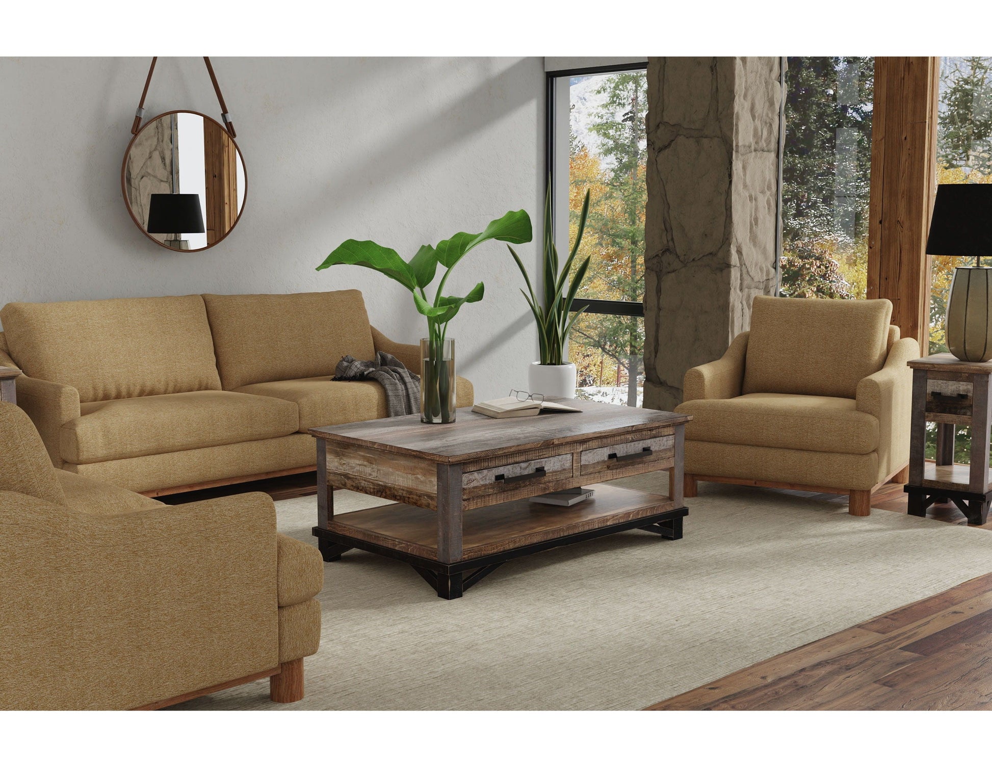 International Furniture Direct Olimpia - Sofa - Capuccino Brown | Meri Furniture