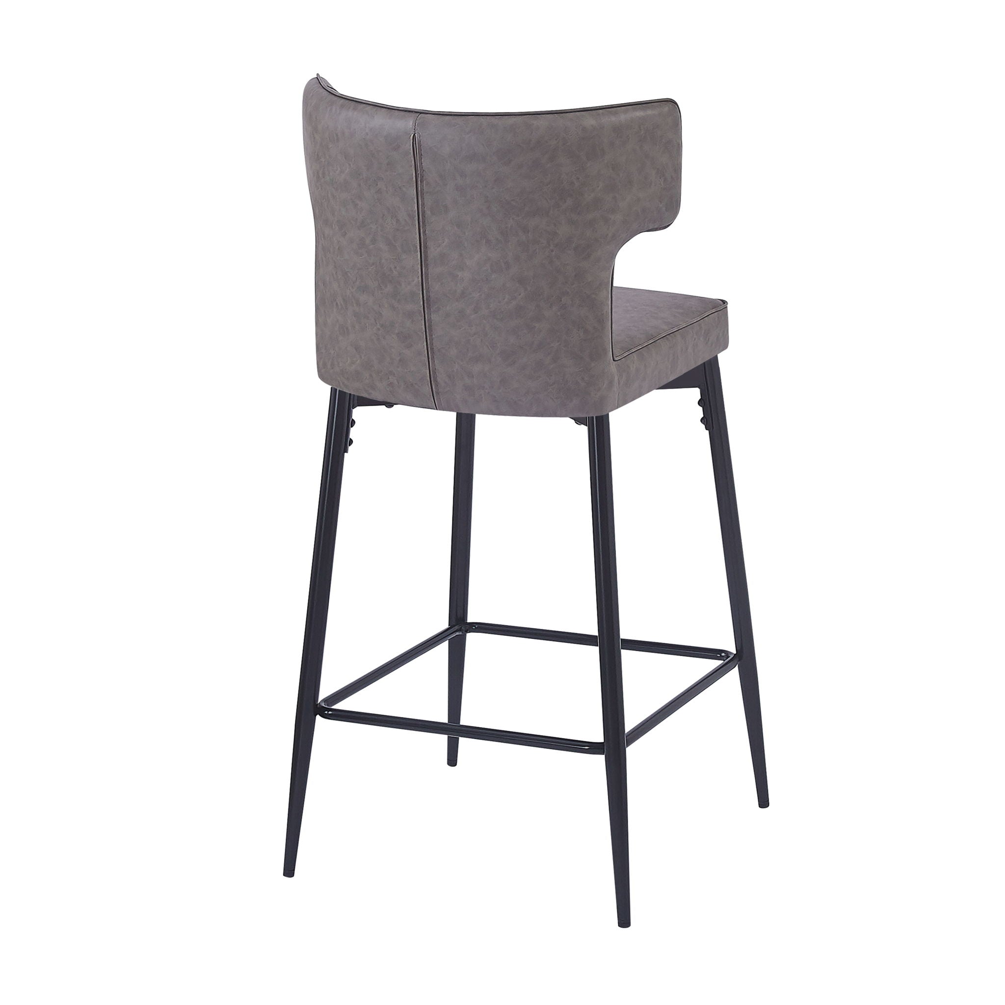 Modern Bar Stools With Upholstery And Metal Footrest (Set of 2)