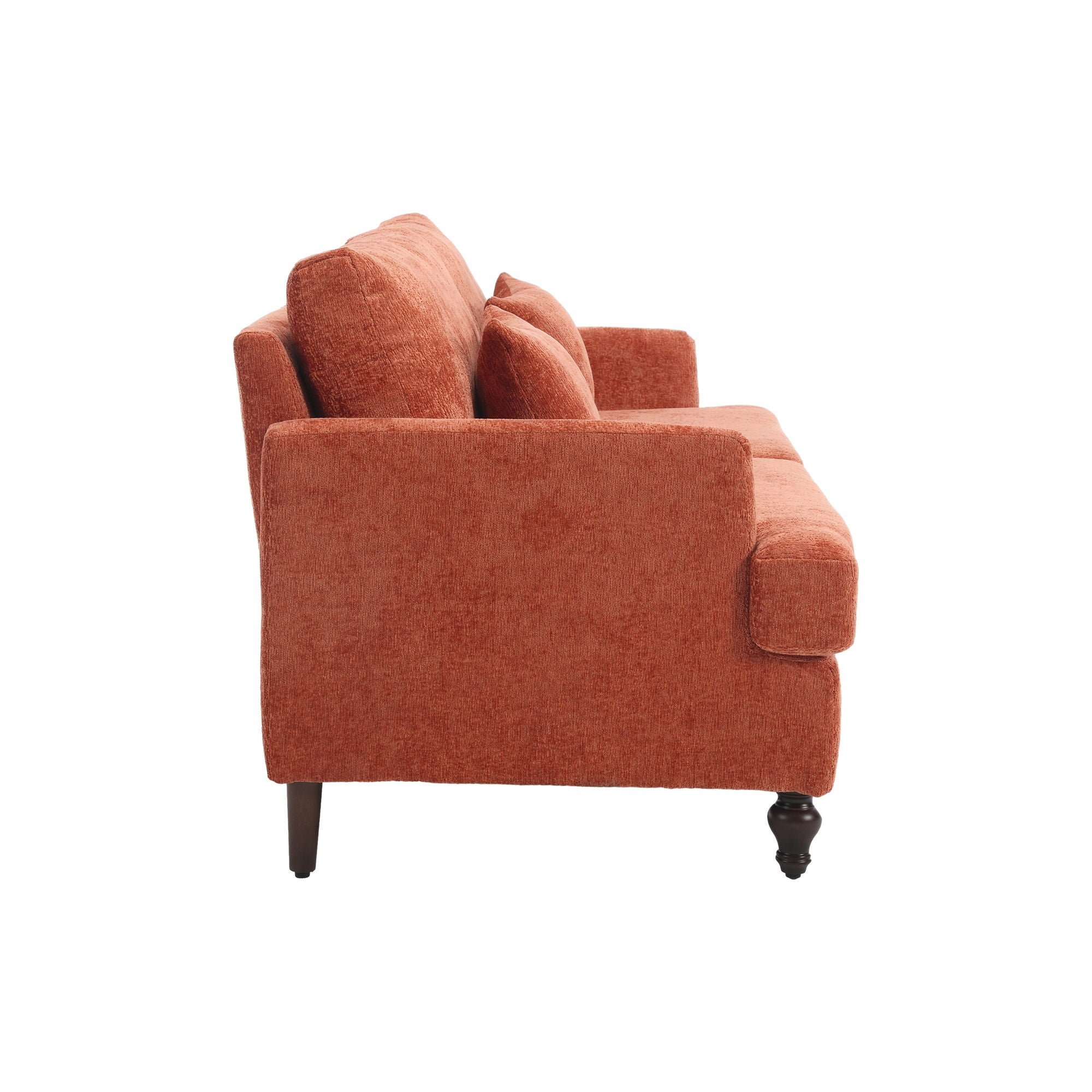Mid Century Modern Fabric Loveseat Sofa, 2 Seat Upholstered Couch