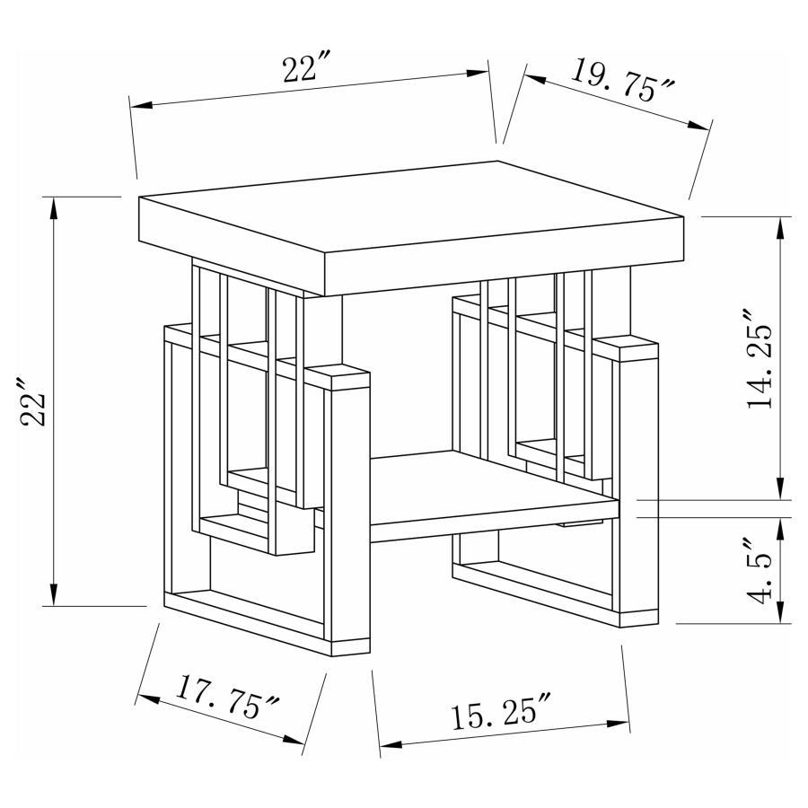Coaster Fine Furniture Schmitt - Rectangular Side End Table - White High Gloss | Meri Furniture