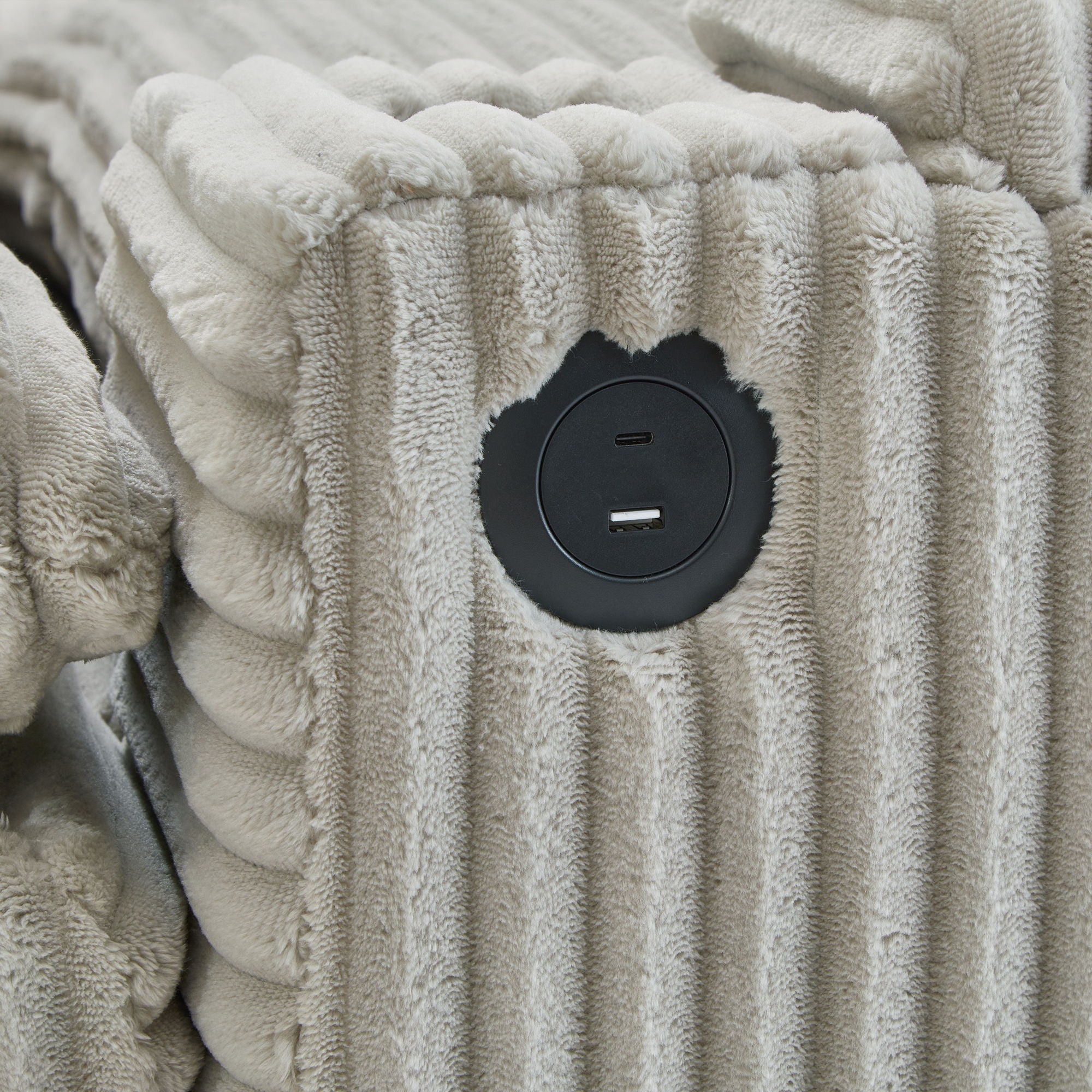 Loveseat Sofa Sectional Convertible With Storage And USB Ports - Gray