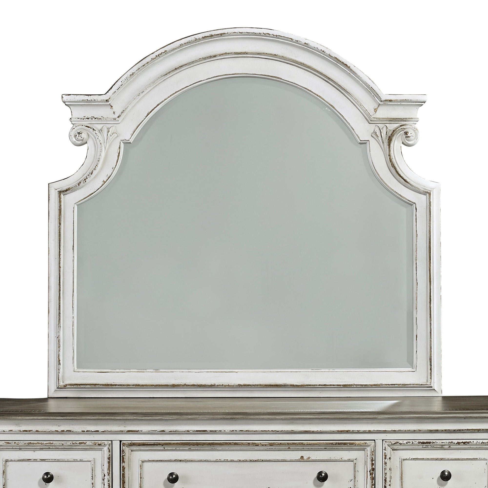 Liberty Furniture Magnolia Manor - Dresser & Arched Mirror - White | Meri Furniture