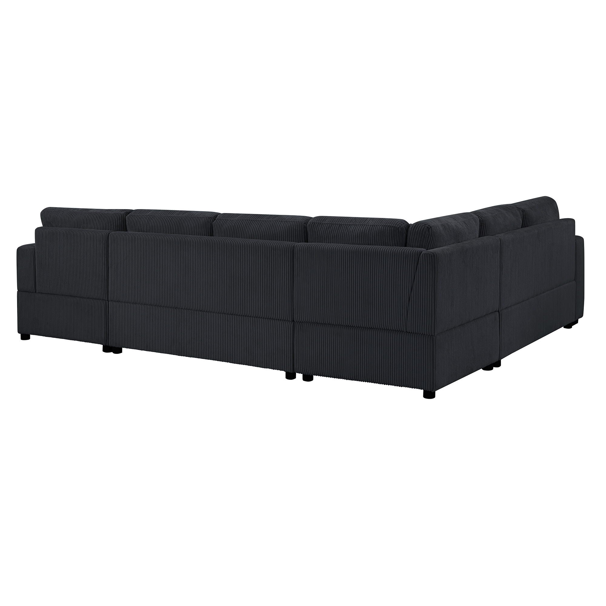 Oversized Sectional U-Shaped Sofa With Chaise Lounge And Three Soft Throw Pillows