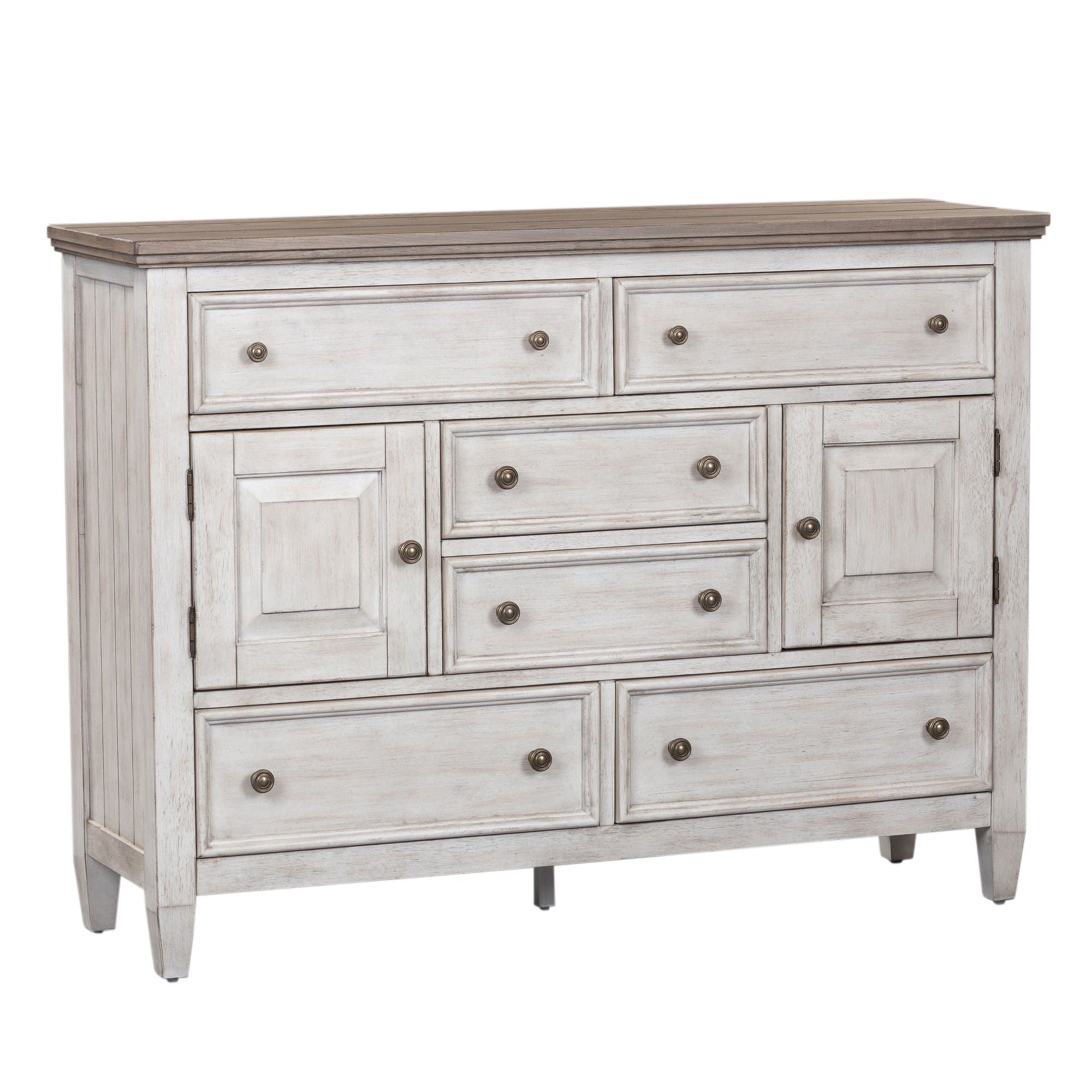Liberty Furniture Heartland - 2 Door 6 Drawer Chesser - White | Meri Furniture