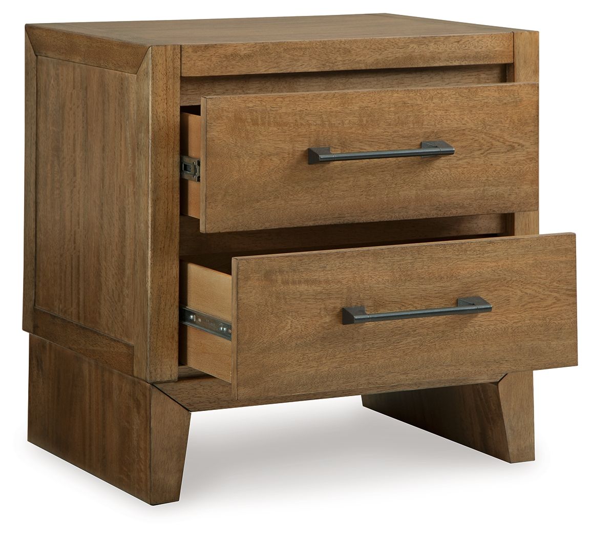 Signature Design by Ashley® Sherbana - Light Brown - Two Drawer Night Stand | Meri Furniture