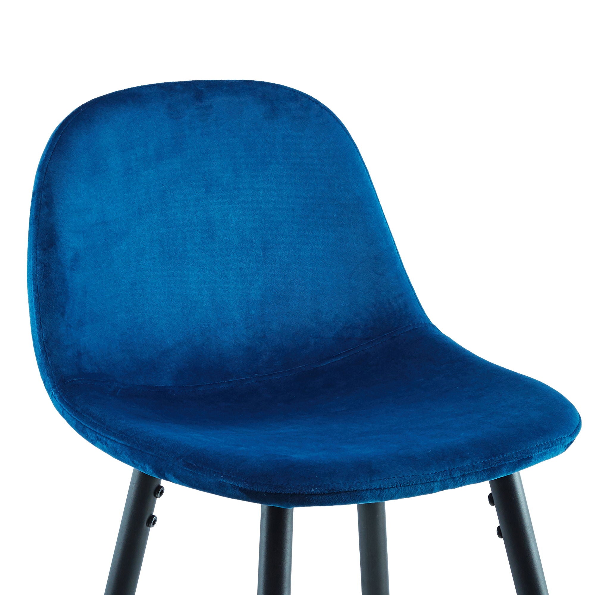 Velvet Barstool With Back (Set of 2)